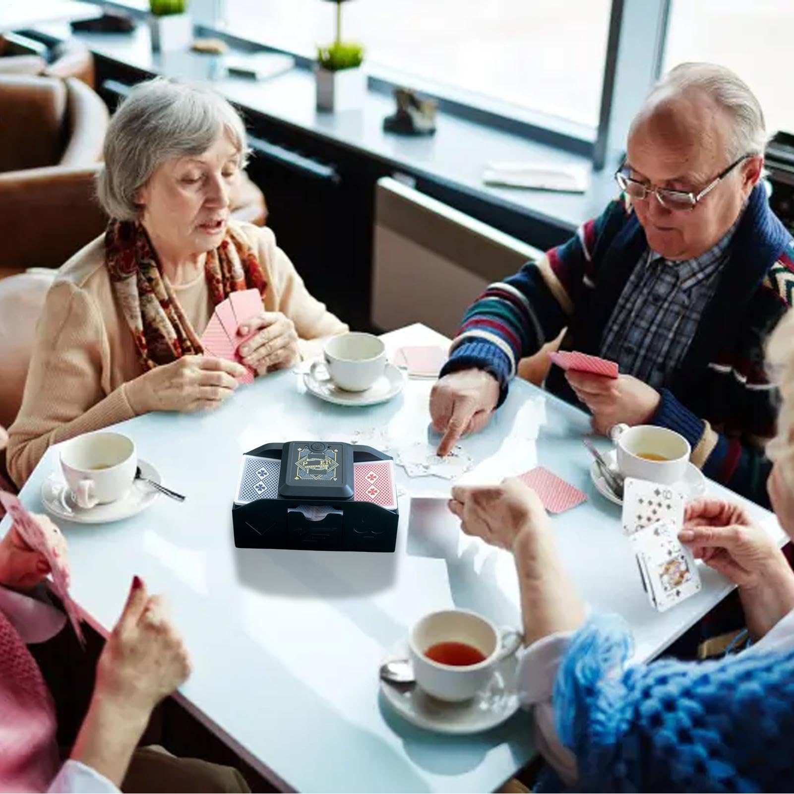 Automatic Card Shuffler, Automatic Card Shuffling Machine | Efficient Shuffling Tool for Seniors, Adults, and Young Players, Ideal for Home Games, csino Nights, and Family Gatherings.