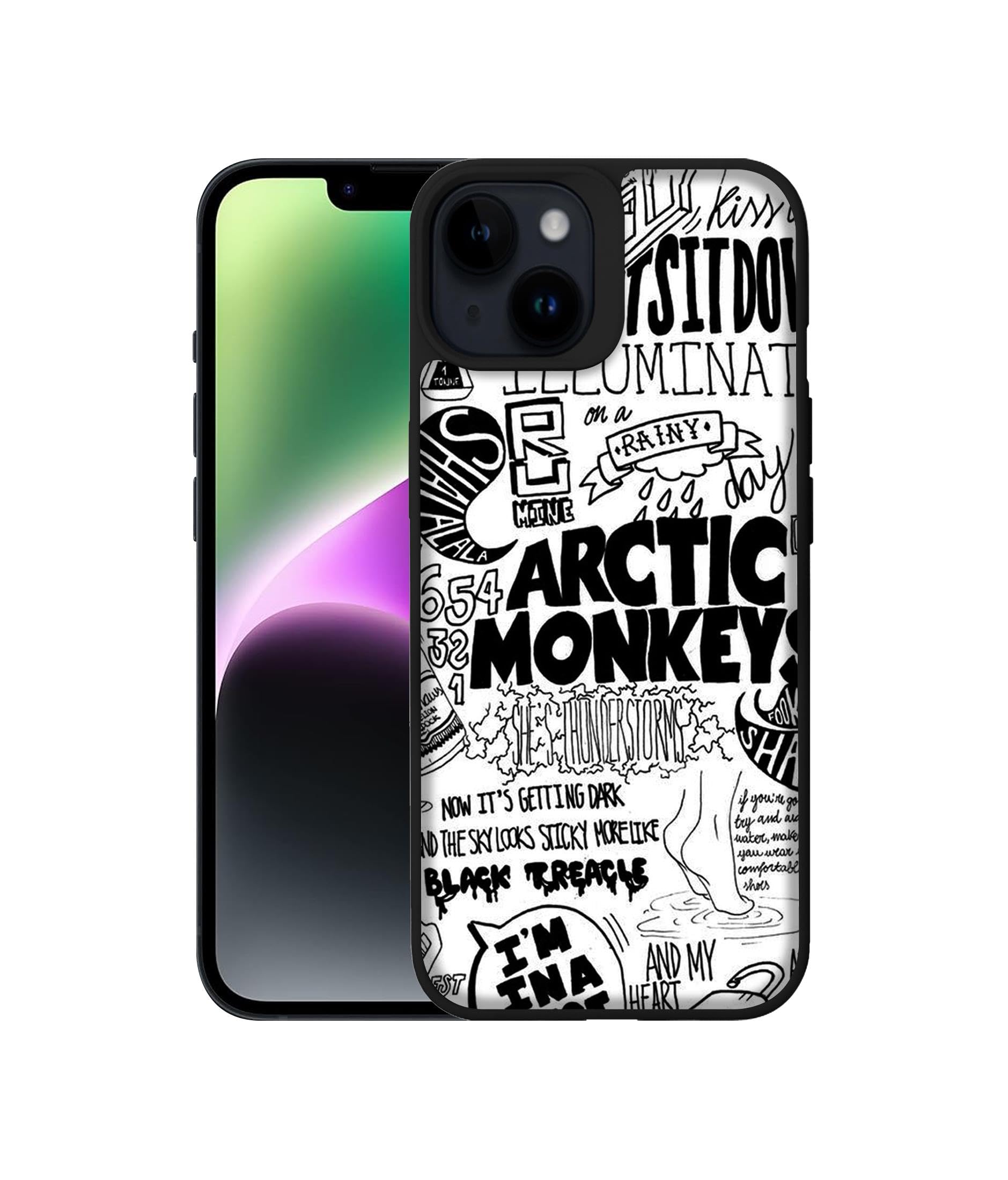 Arctic Monkeys Pattern Design Premium 2D UV Printed PC Back Case Cover for Apple iPhone 13