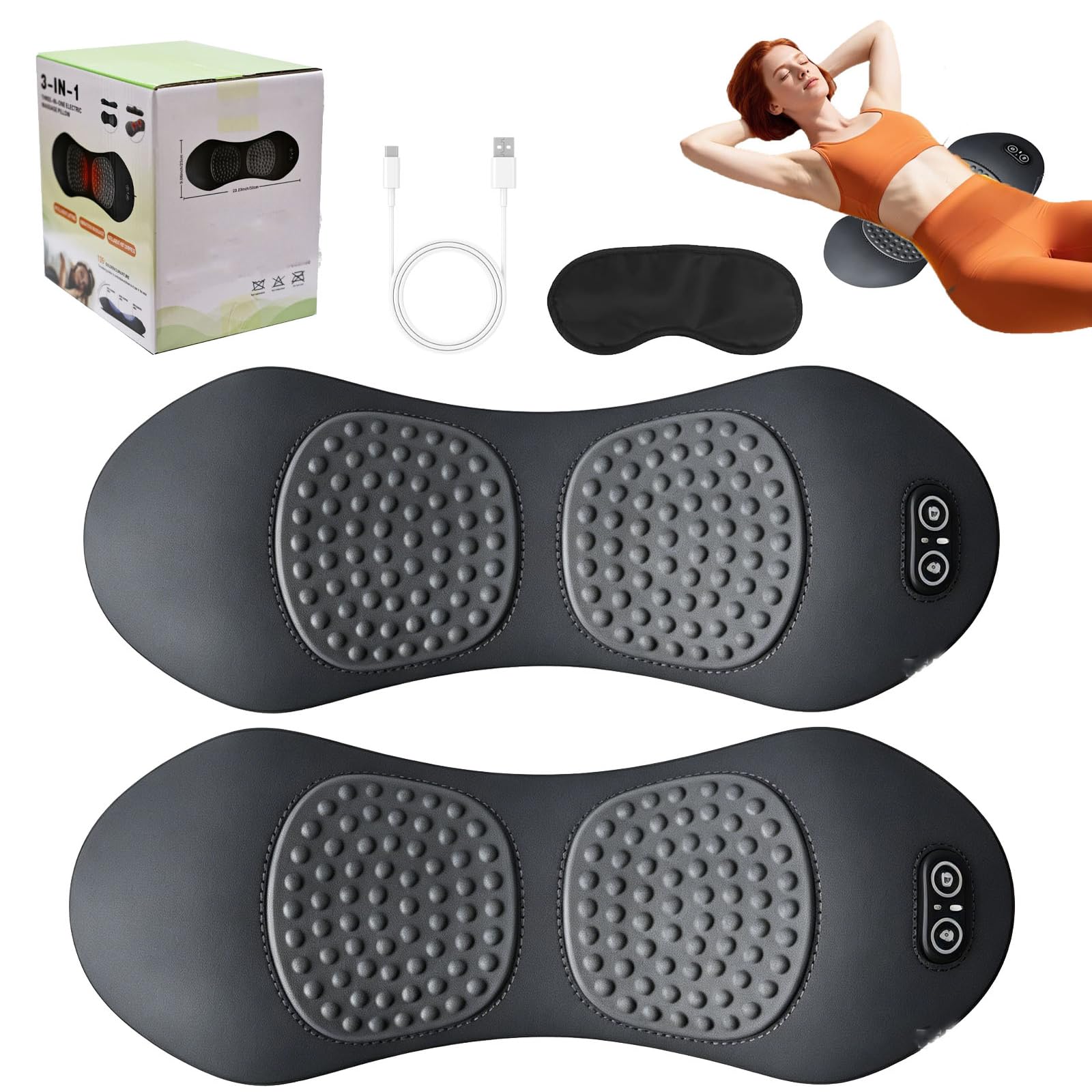 Somnix Pro Masajeador Terapéutico Triple Fusión — El Nuevo Masajeador Lumbar Somnix 2026 Cojín De Soporte Lumbar Ergonómico Spinal Ease Integra Funciones De Calor Y Masaje Vida Cotidiana (Gris) — view 2