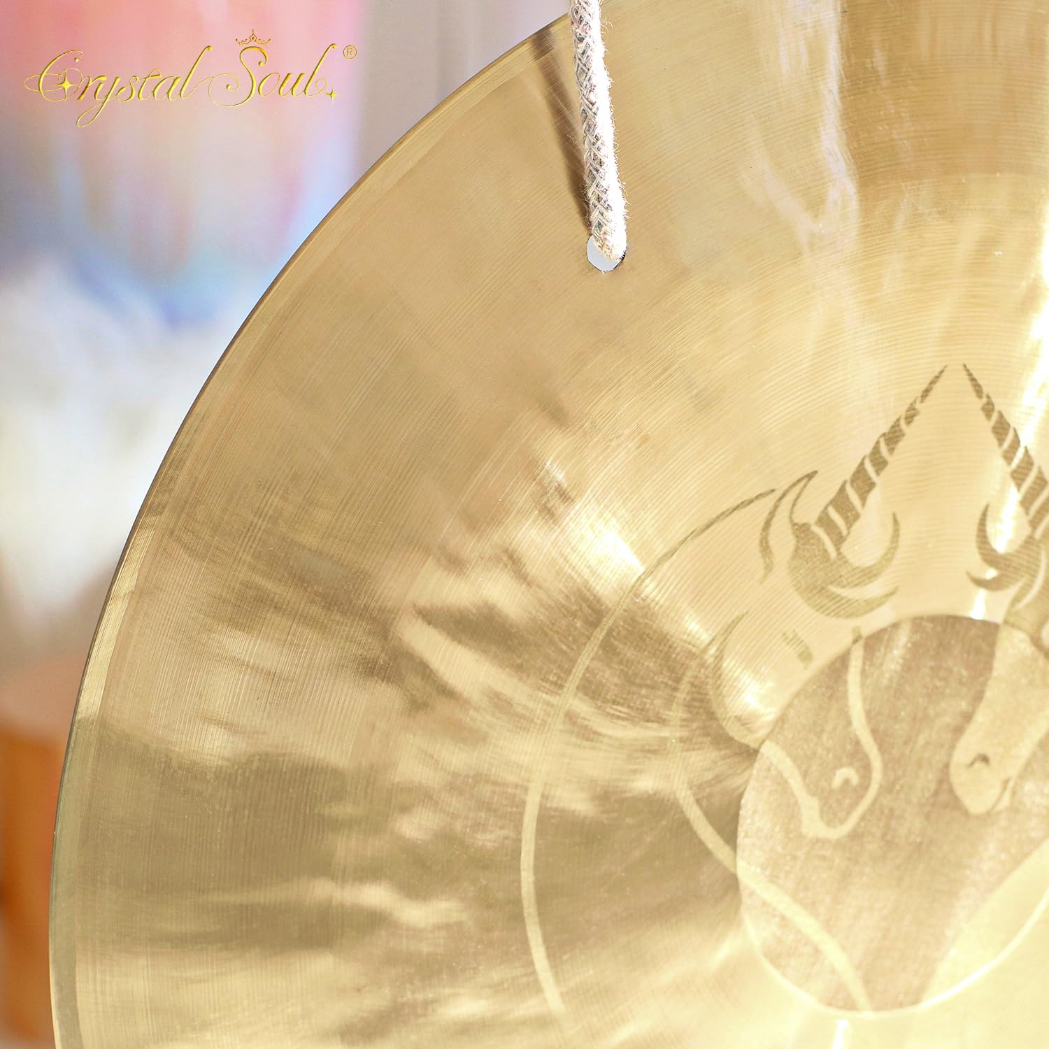 Crystal Soul - Gong de viento para meditación con mazo personalizable para meditación y yoga y curación de sonido (28)