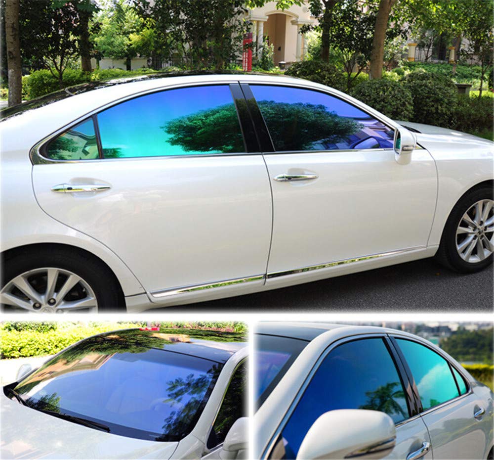 TöNungsfolie Auto 60"x20" Chamäleon Blue & Green Glass Fenster Tinting Film VLT 55% für Side Windows Sommer Solar + UV Protector Schutz Scheiben TöNungsfolie Auto