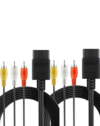 N64 AV Cable Compatible with N64, SNES, SFC, NGC RCA Composite Video Cable for Connecting Classic Consoles to Older TVs and Displays