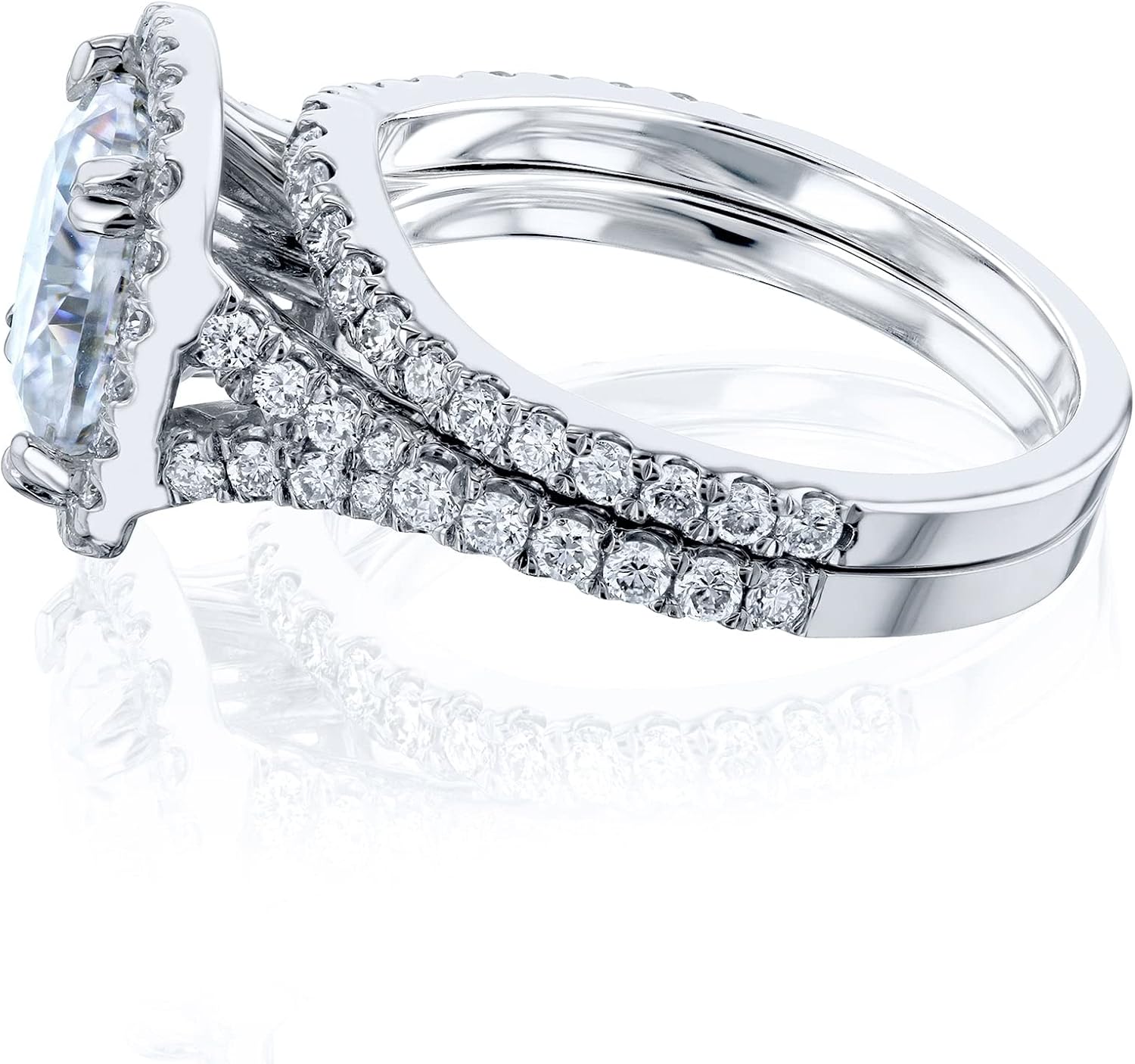 Kobelli 3-3/4ct.tw Bold Cushion Halo Bridal Set (Lab Diamond Mounting)