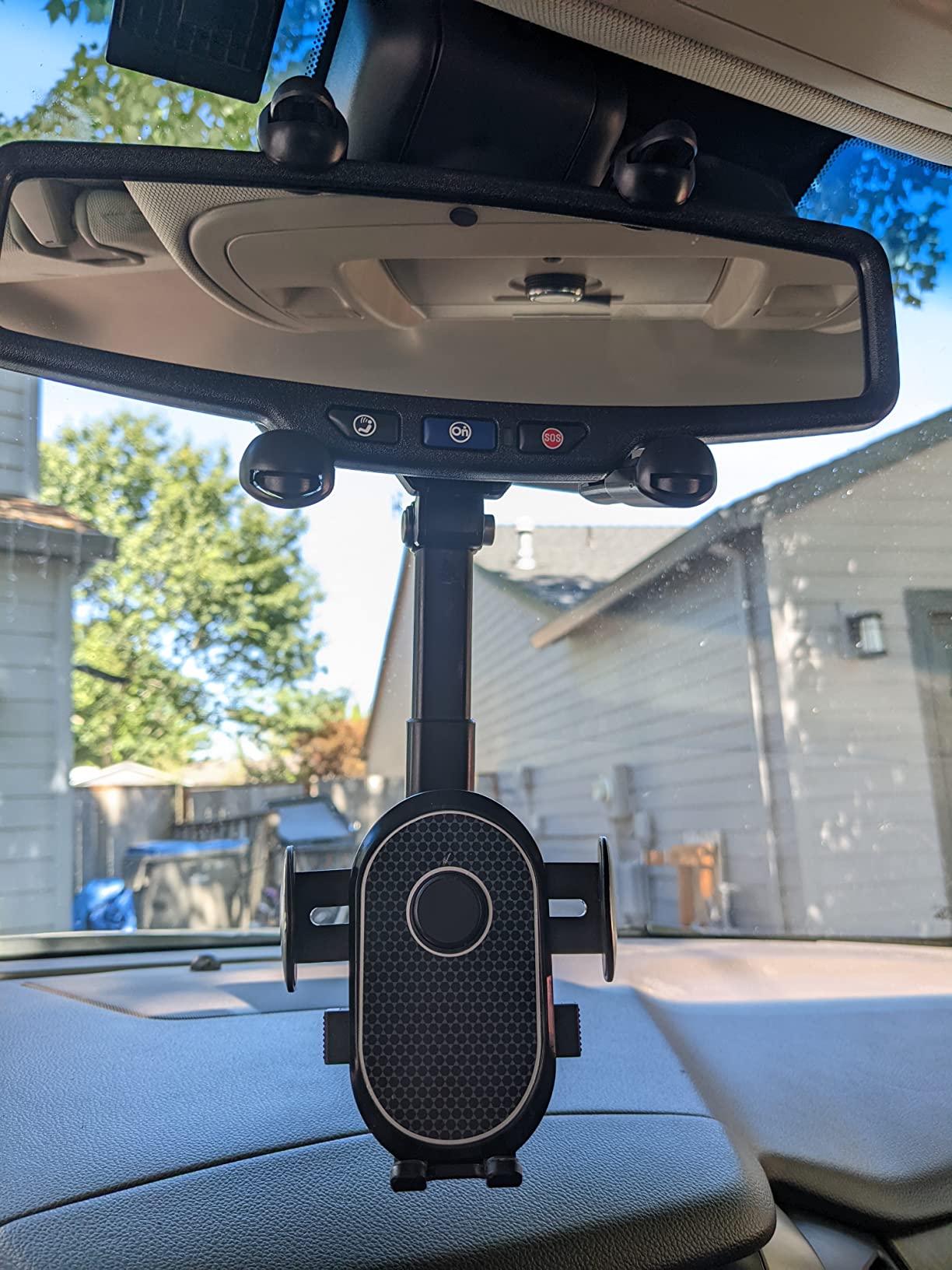 Solid construction but could be hard to install on some mirrors with buttons