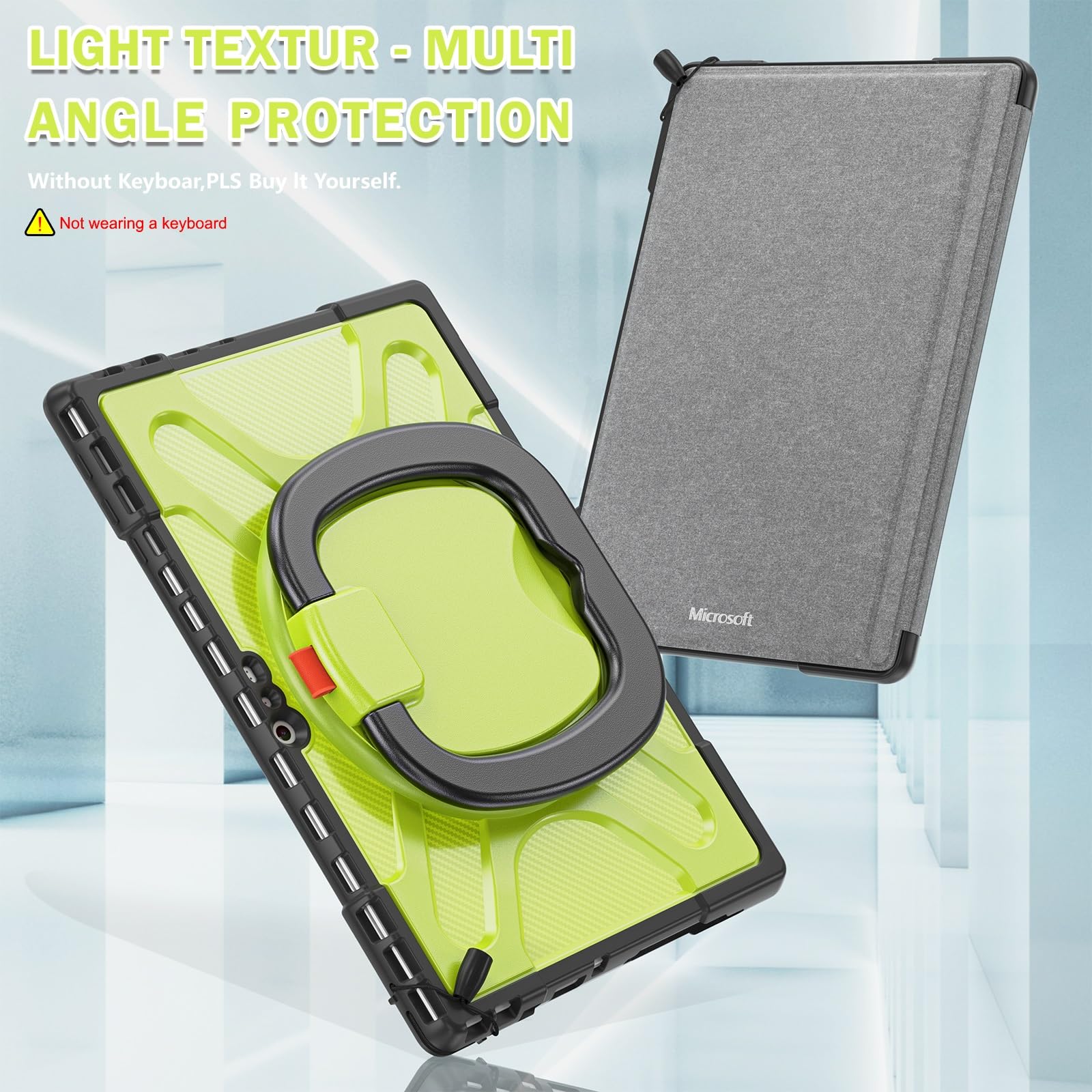 Ochronne etui na tablet Kompatybilny z Microsoft Surface Pro 7/Pro 6/Pro 5/Pro 4/Pro 7+ Etui z obrotową podstawką Kompatybilny z klawiaturą Type Cover z podstawką, odporny na wstrząsy wytrzymały futer