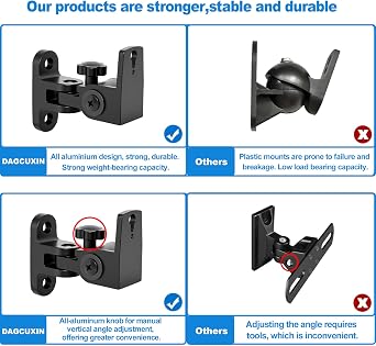 Speaker Wall Mount, Holds Up to 30lbs, Swivel and Tilt, 2 Packs
