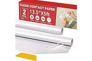 Clear Book Cover Paper 2 Rolls - Best Protection for Soft Cover Books