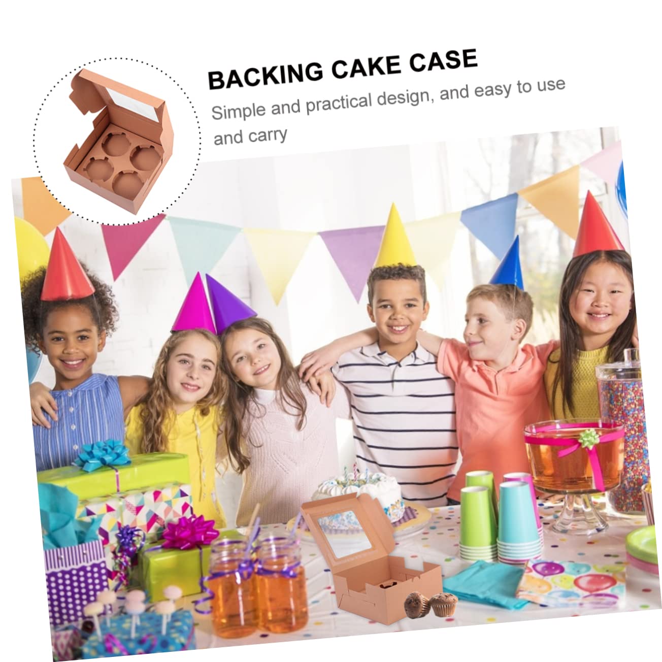 CIYODO Dessert Box for Cupcake Muffin 10pcs Cake Wrapping Package Open Window for Easy Access