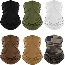 Neck Gaiter, 6 Pack Cooling UV Protection Bandana Face Mask Gator Scarf for Men Women