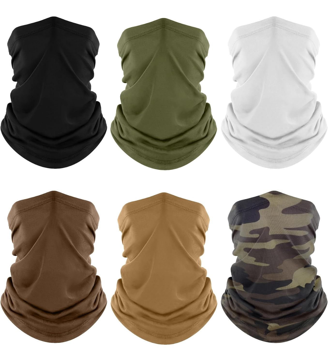 Fuinloth Neck Gaiter 6 Pack Cooling UV Protection Bandana Face Mask Gator Scarf for Men Women