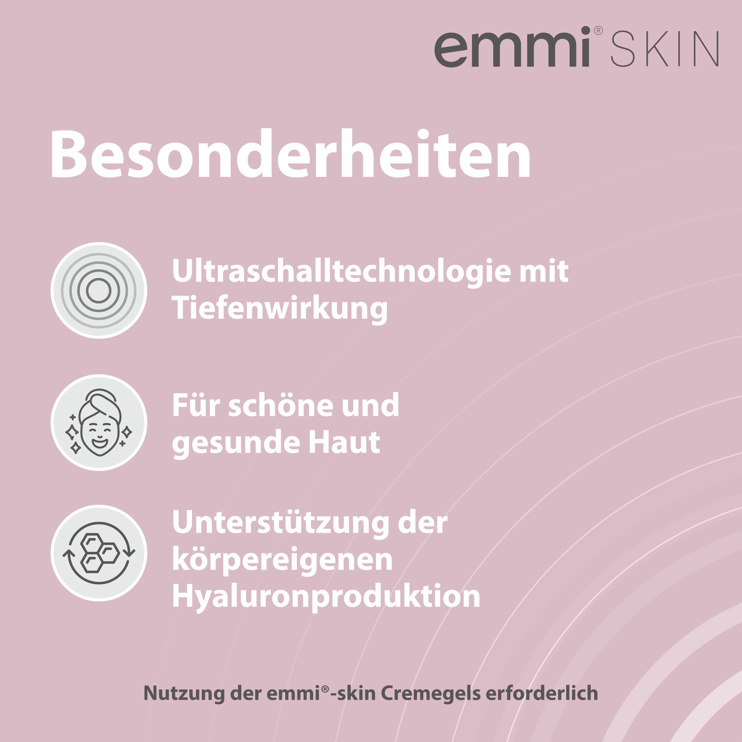Intense Basis Set – kosmetisches Ultraschallgerät mit Wärmebehandlung zur Faltenreduzierung, Hautstraffung, Anti-Aging, mit Hyaluron-Creme und Wärmeschaum