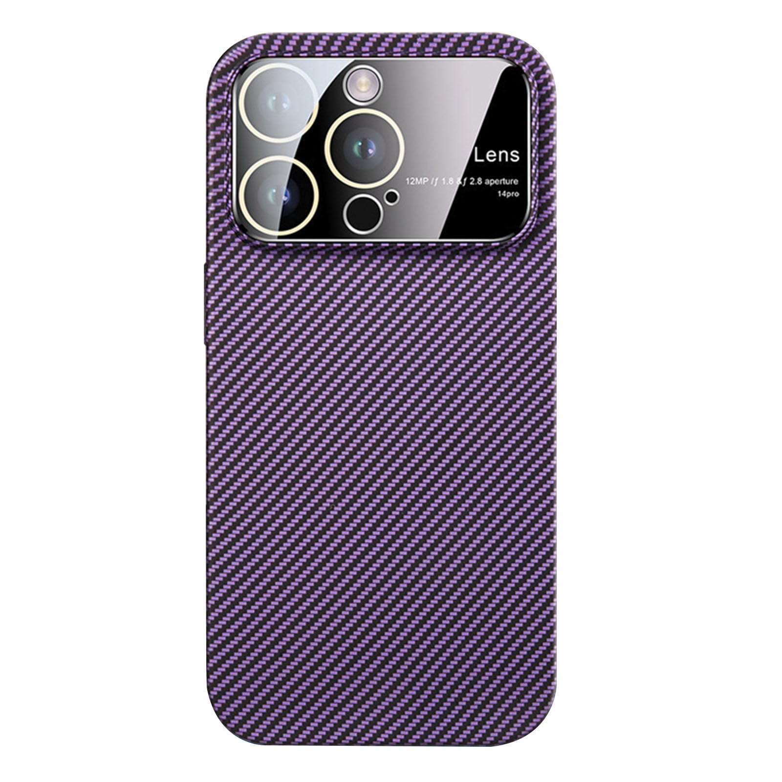 Delgada Funda para iPhone 15 Pro MAX /15 Pro/15 Plus/15,Moda Patrón Fibra De Carbono Estuche Carga Inalámbrica Protección De Cámara Carcasa,Púrpura,15 Pro MAX 6.7''