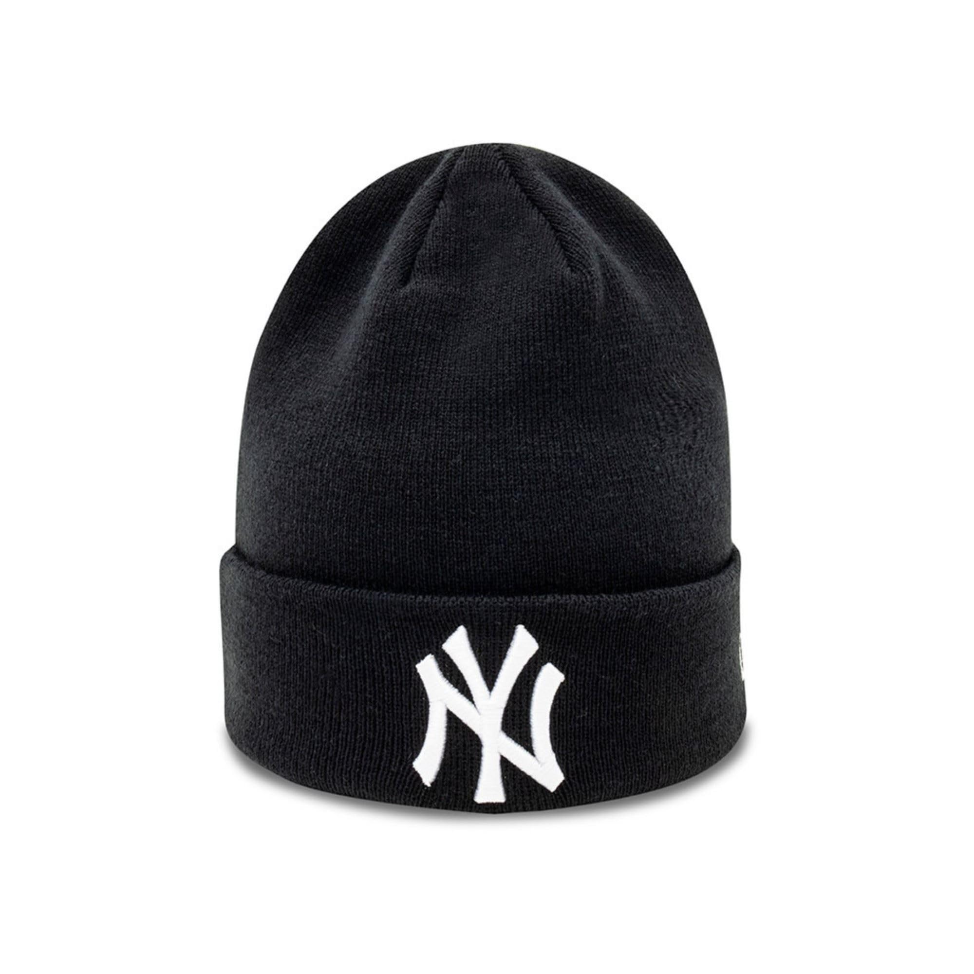 New Era New York Yankees MLB Essential Cuff Beanie Black White — image 1