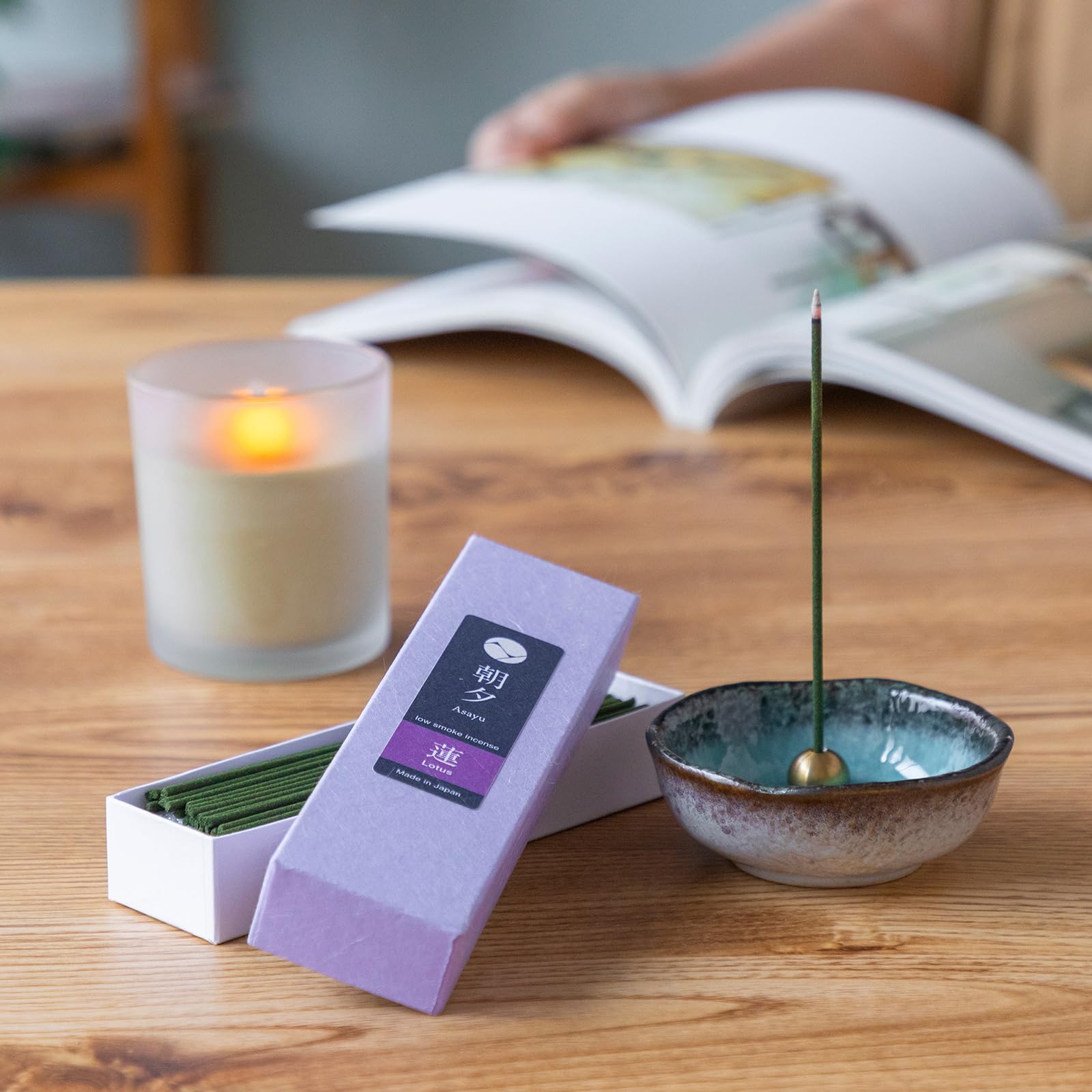 Asayu Japan Bastoncini d'Incenso Giapponesi a Basso Fumo - Set di Fragranze Zen Fatti in Giappone - Giardino Giapponese e Crisantemo Wagiku (40g