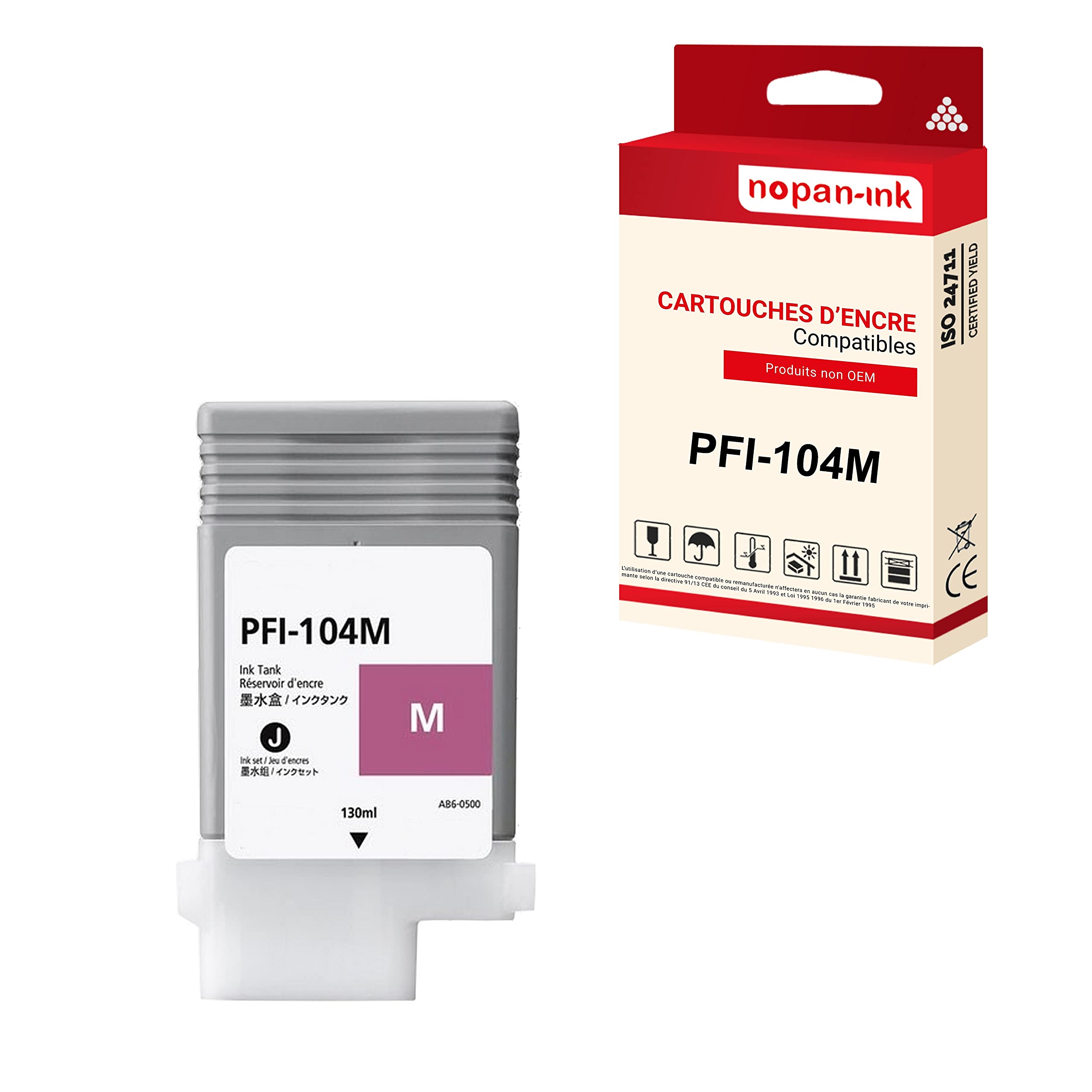 x1 Cartouches Compatible pour PFI-104M (PFI-104) 3631B001 iPF 650 655 750 755 760 765