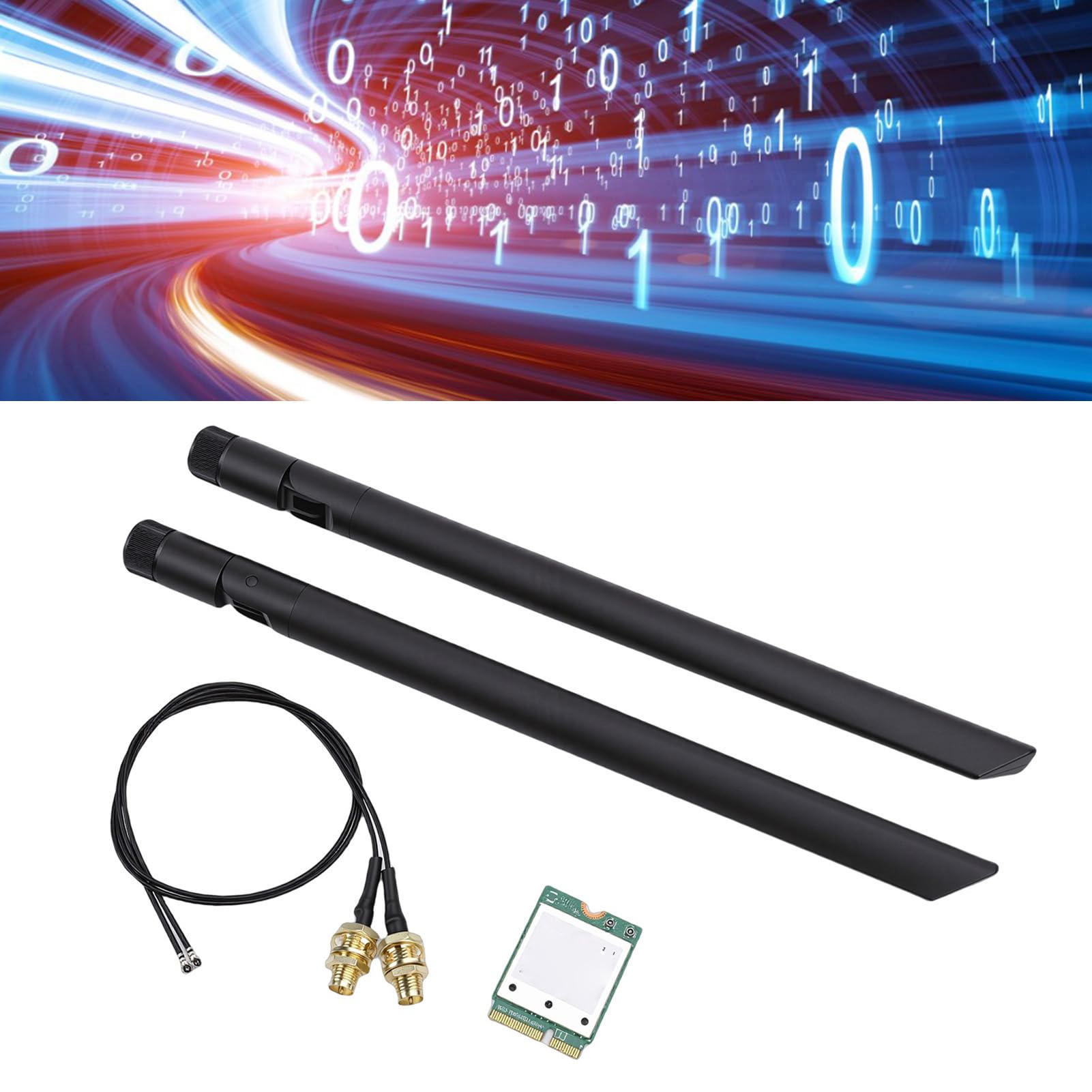 Topiky Carte WiFi 7, Carte Réseau sans Fil pour Ordinateur Portable, Module Adaptateur Réseau Triple Bande 6G/5G/2,4 GHz 5,8 Gbps avec Double Antennes, Prise en Charge 4K QAM pour PC 11