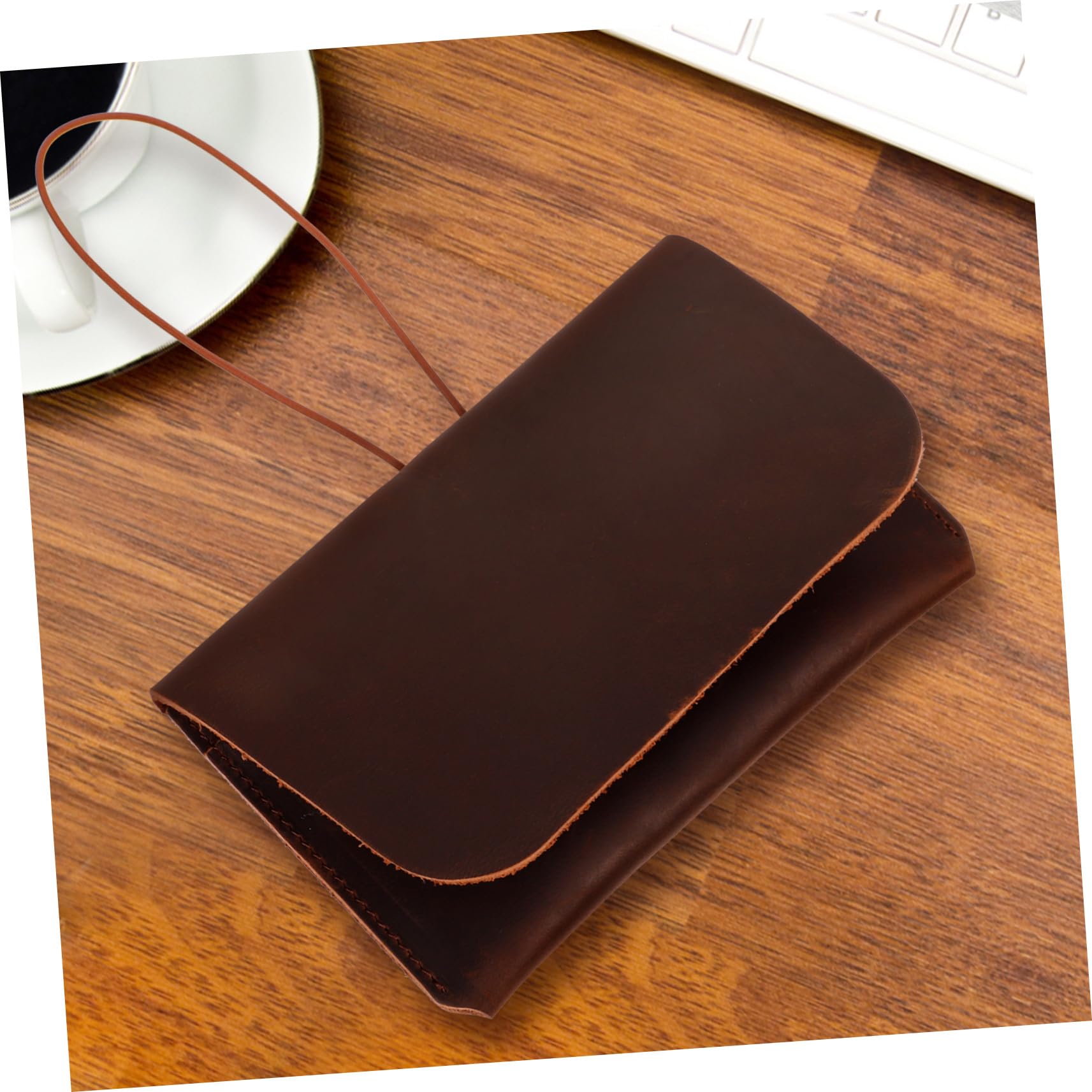 Cartera para Pasaporte de Cuero Café, Estuche Reutilizable Resistente