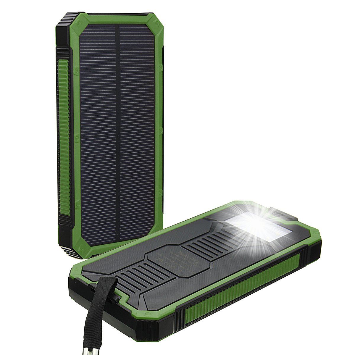 EsportsMJJ 8000mAh avec Câble Adapteur Escalade Fermoir Externe Dual USB Chargeur Solaire Power Bank pour iPhone 7 Xiaomi Samsung-Vert