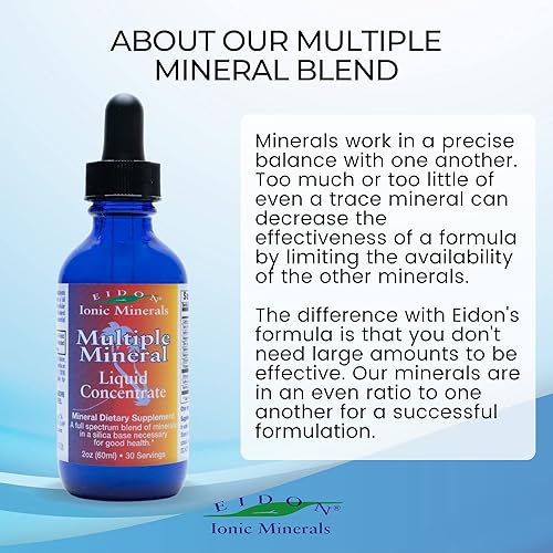 Miniatura 4 de Eidon - Suplemento de minerales múltiples minerales para agua vitaminas líquidas totalmente naturales biodisponible iónico vegano sin gluten sin