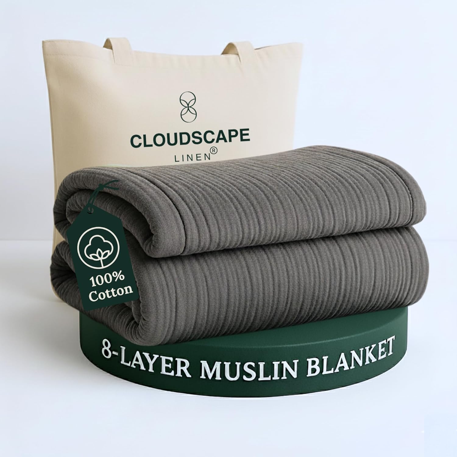 Cloud Scape 8-layer Muslin Blanket 92x108 King Cotton