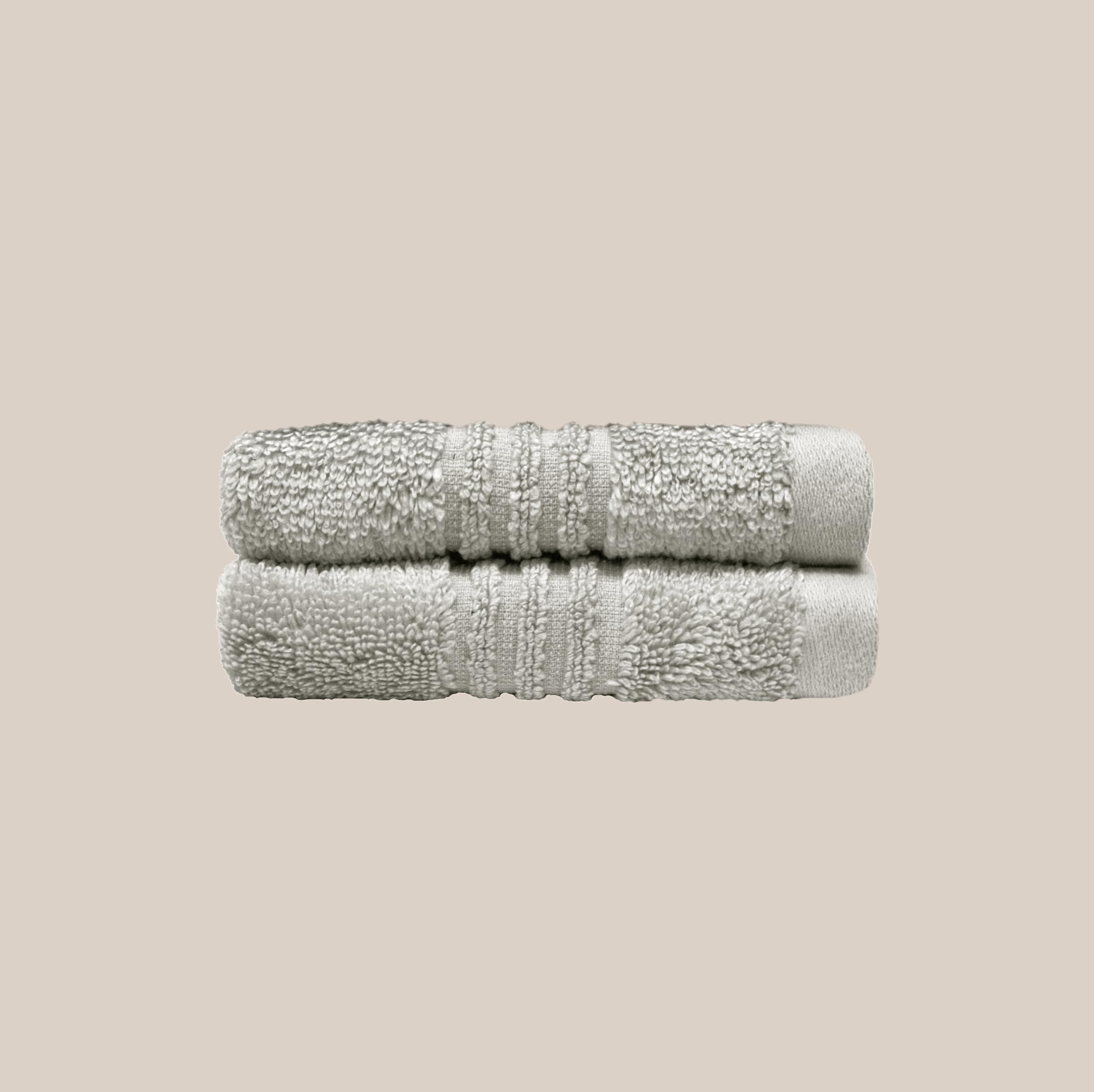 Misona Ultra Soft Bamboo Bath Towel - Silver - Face Towel Pair - 30 x 30cm