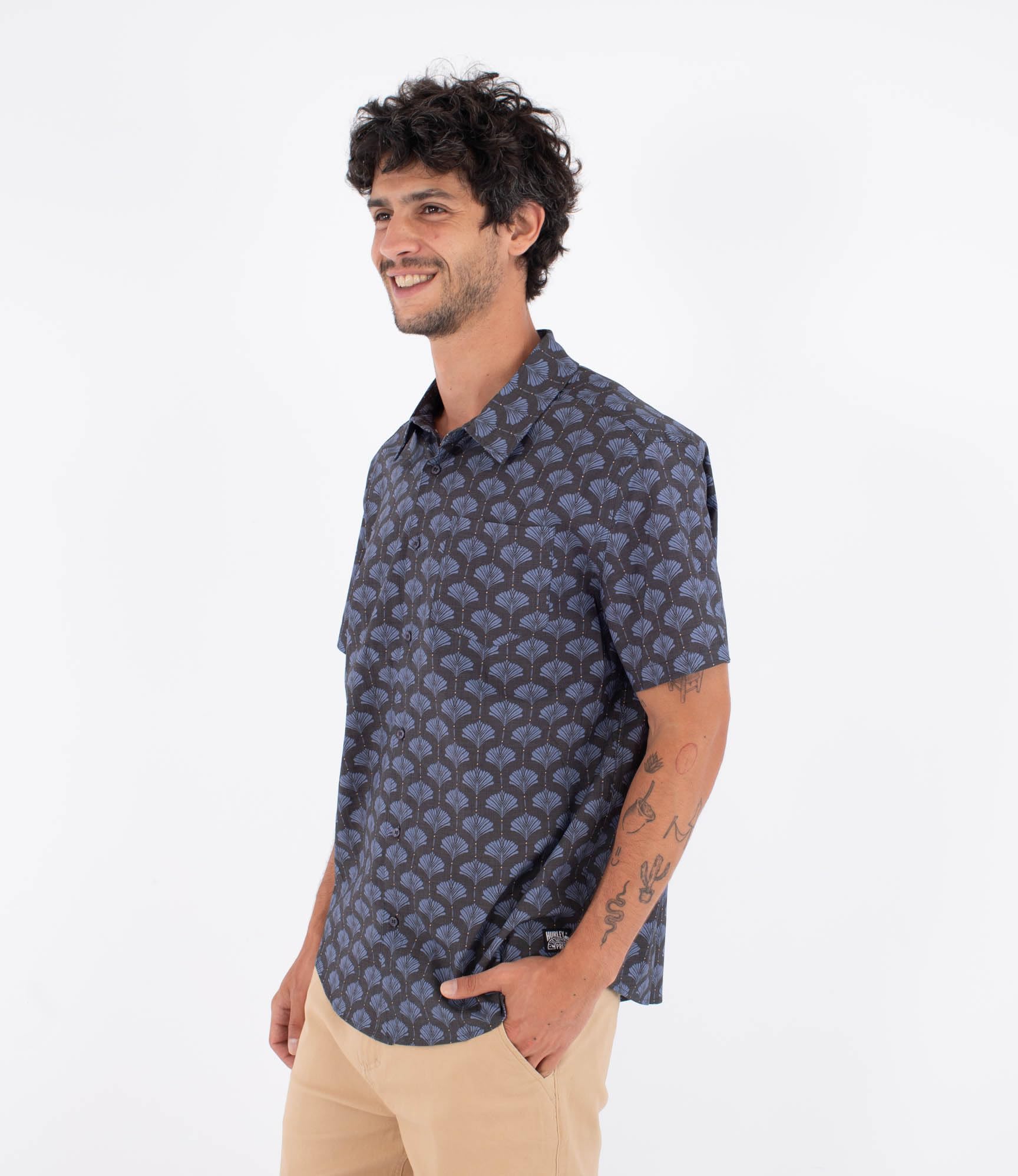 Hurley Men's Short-Sleeved Shirt - Printing Press Arbore T-Shirt Hombre (Pack de 1)