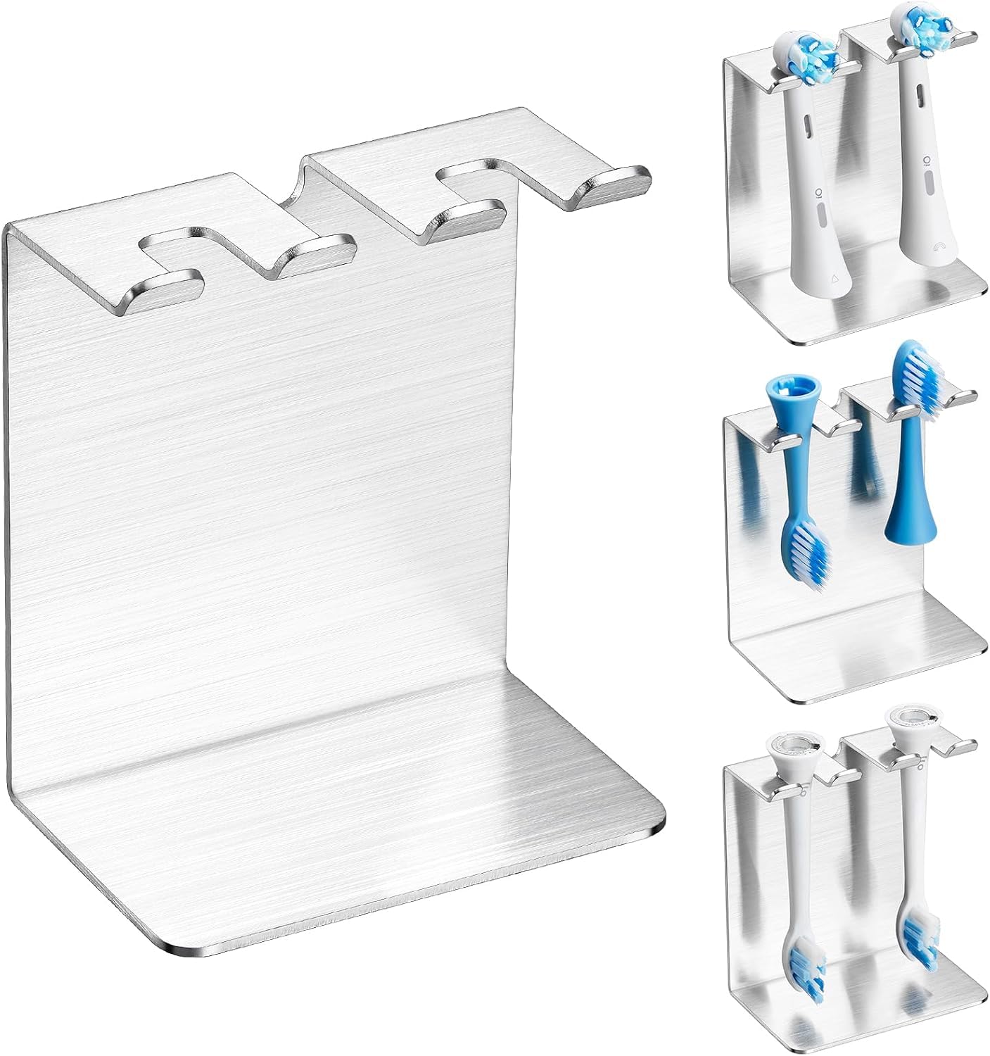 Zahnbürstenkopf Halter SUS304 Edelstahl Zahnbürstenhalter Wand Zahnbürstenhalter Elektrische Zahnbürste Selbstklebend oder Freistehend Aufsteckbürsten Halter Halterung Elektrische Zahnbürste