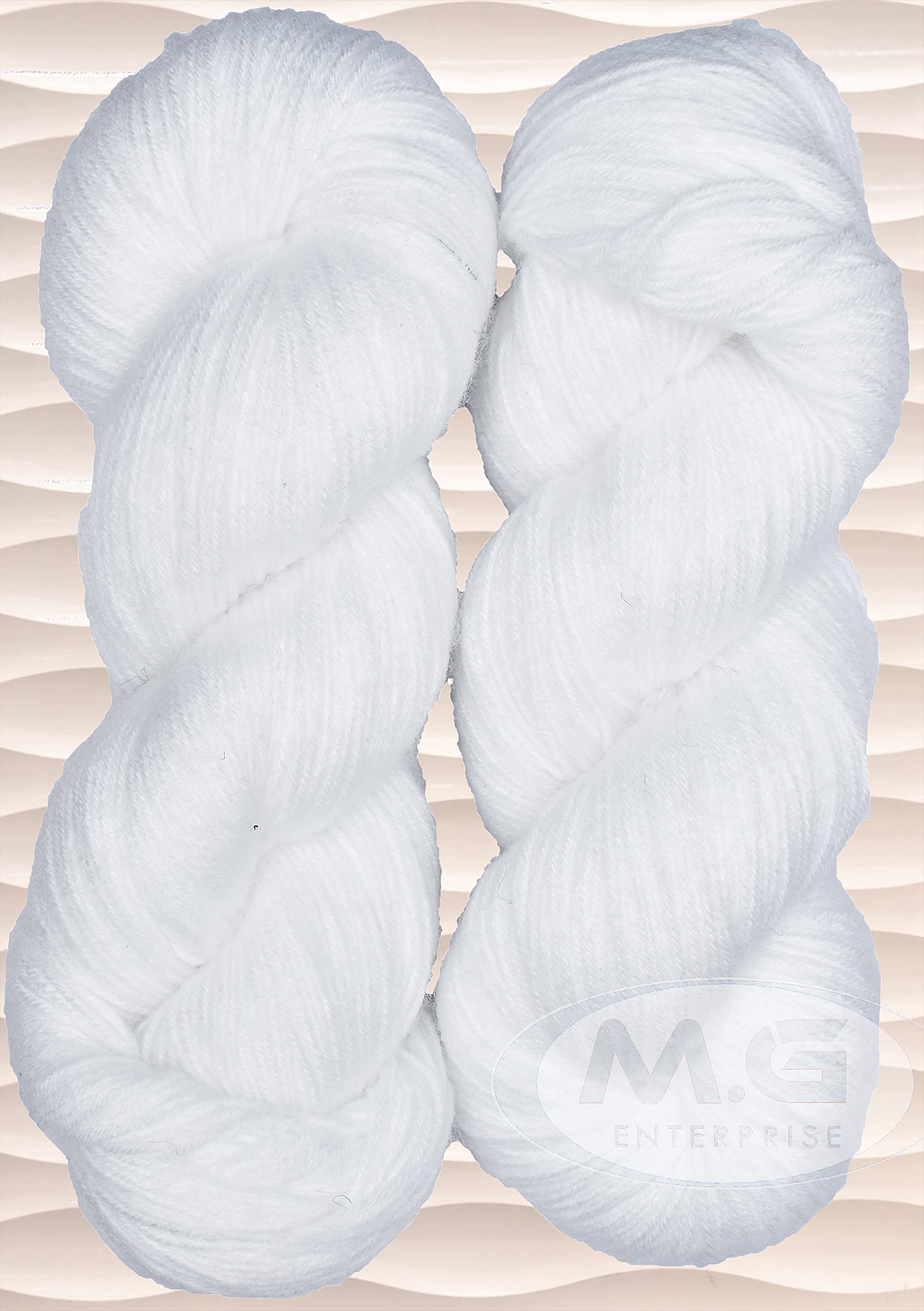 M.G ENTERPRISE Vardhman Brilon White (200 gm) Wool Hank Hand Knitting Wool/Art Craft Soft Crochet Hook Yarn, Needle Knitting Yarn Thread Dyed DB