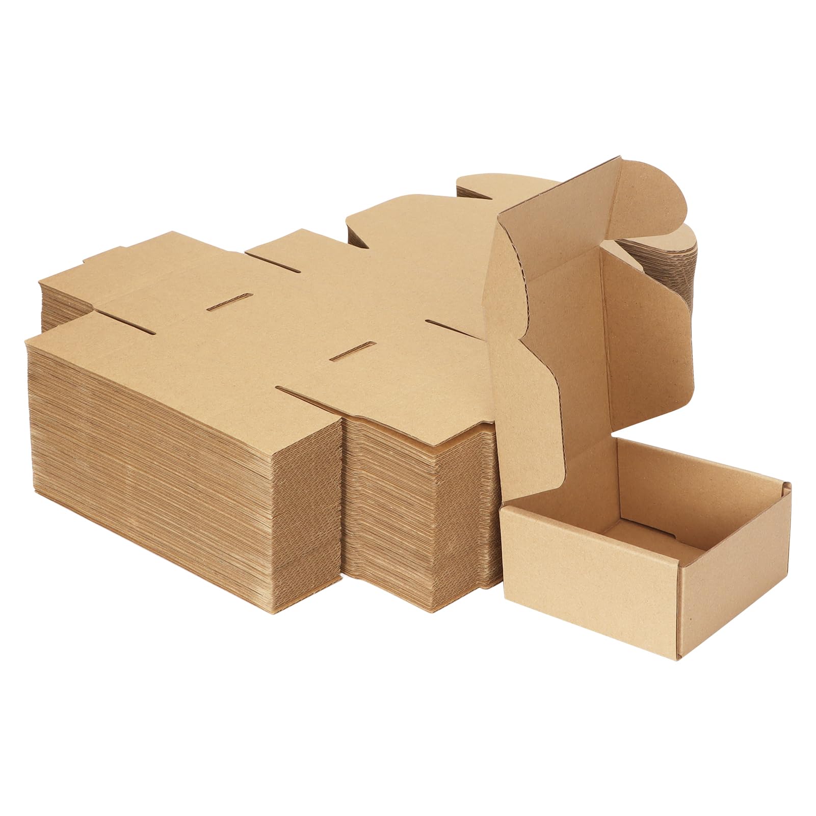 HORLIMER Paquete de 50 Cajas de Carton con Tapa para Envios de Paquete, 10.2x10.2x5.1cm Cajas Carton Regalo Marron, Cajas Embalaje para Pequeñas Empresas