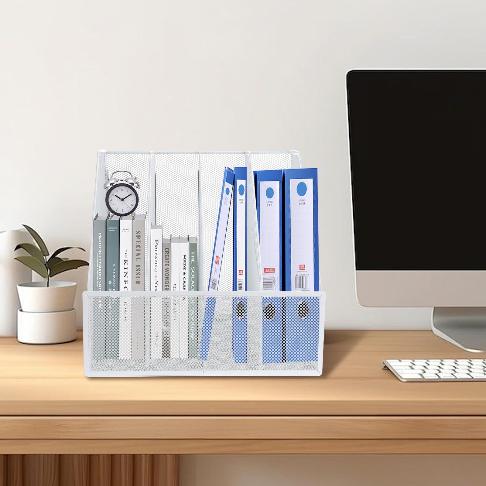 Range Documents A4 Mural Porte-revues Mural TQVAI 7 Compartiments Métal - Organisateur Documents A4 Bureau Noir Porte-dossiers Métal Noir