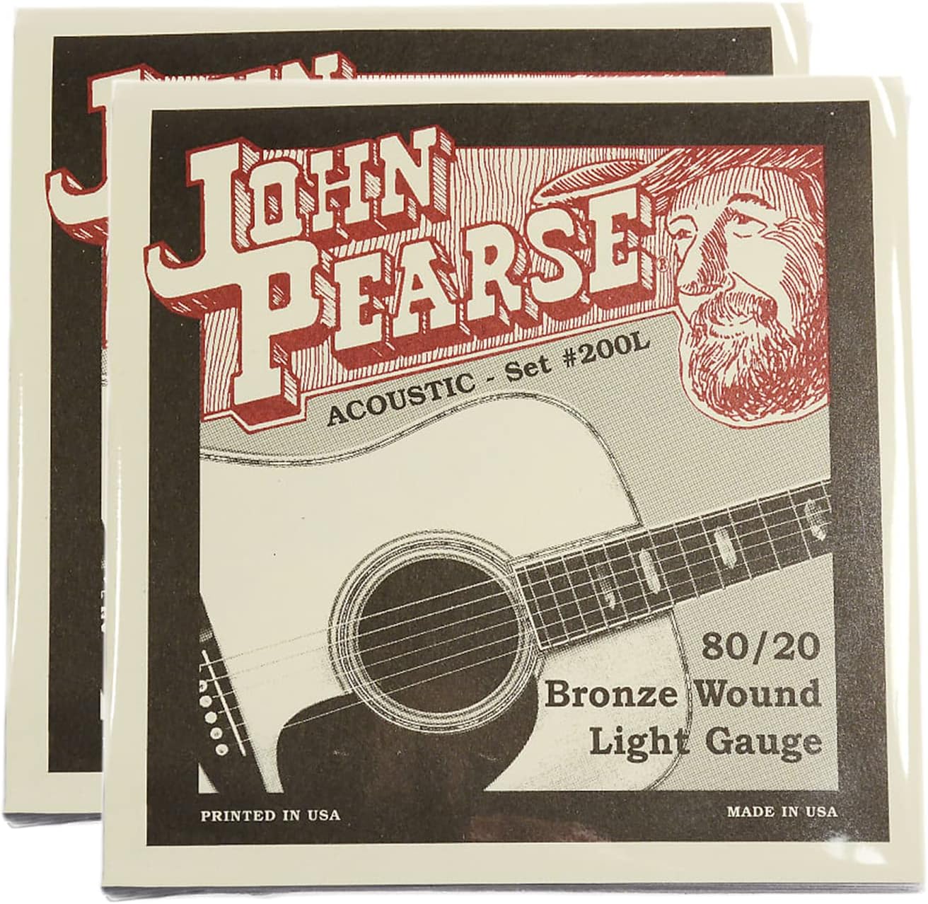John PearseAcoustic Strings 80/20 Bronze Light 12-53 2 Pack Bundle