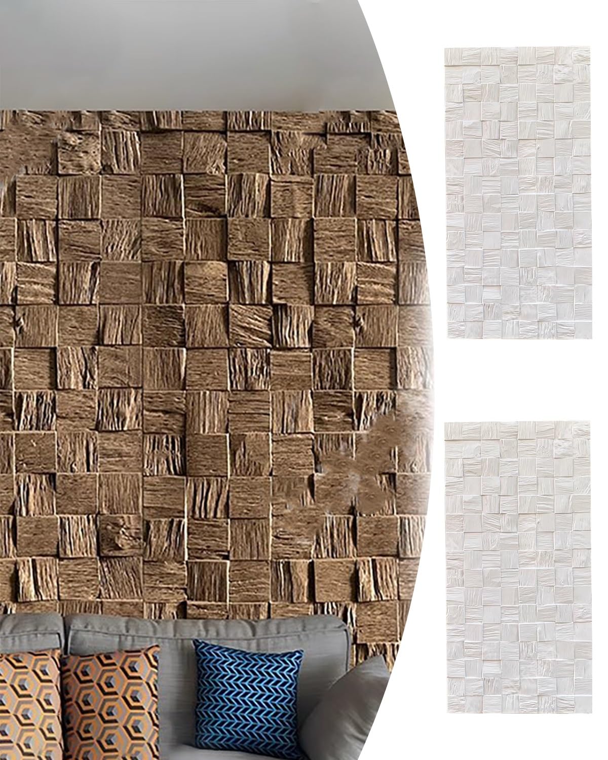 Pannelli Decorativi per Pareti 2 Pezzi di Pietra Finta Pannello Decorativo Parete per La Casa Interna, Camera da Letto Dell'appartamento Pannelli Murali Impermeabile, Texture Acustica Pannelli Parete(
