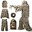 DoCred Ghillie Suit, 3D Camouflage Hunting Apparel 5 in 1 Ghillie Suit Including Jacket, Pants, Hood, Carry Bag, Camo Hunting Clothes for Men, Adults, Youth