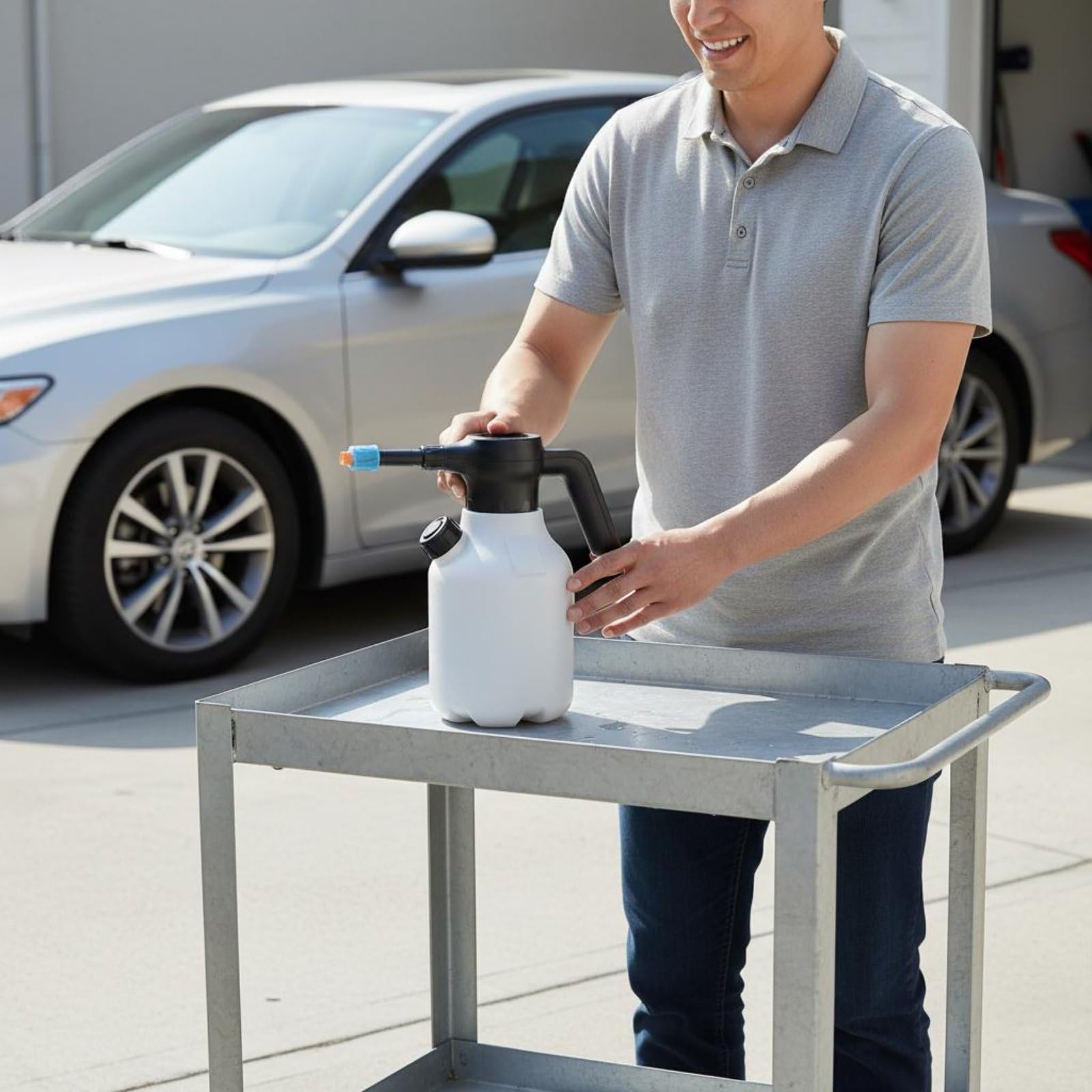 Colcolo Pulverizador Eléctrico de Lavado de Autos Pulverizador Espuma Rociador Botella con de y Salida Estable Recarga sin Abrir Adecuado para Coche Riego Suelo de Patio Limpieza General