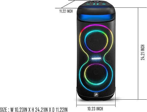 Miniatura 8 de Fisher Sistema estéreo de altavoz PA Bluetooth - DJ inalámbrico portátil para karaoke, doble 6.5 pulgadas de potencia máxima de 80 W, sonido HD