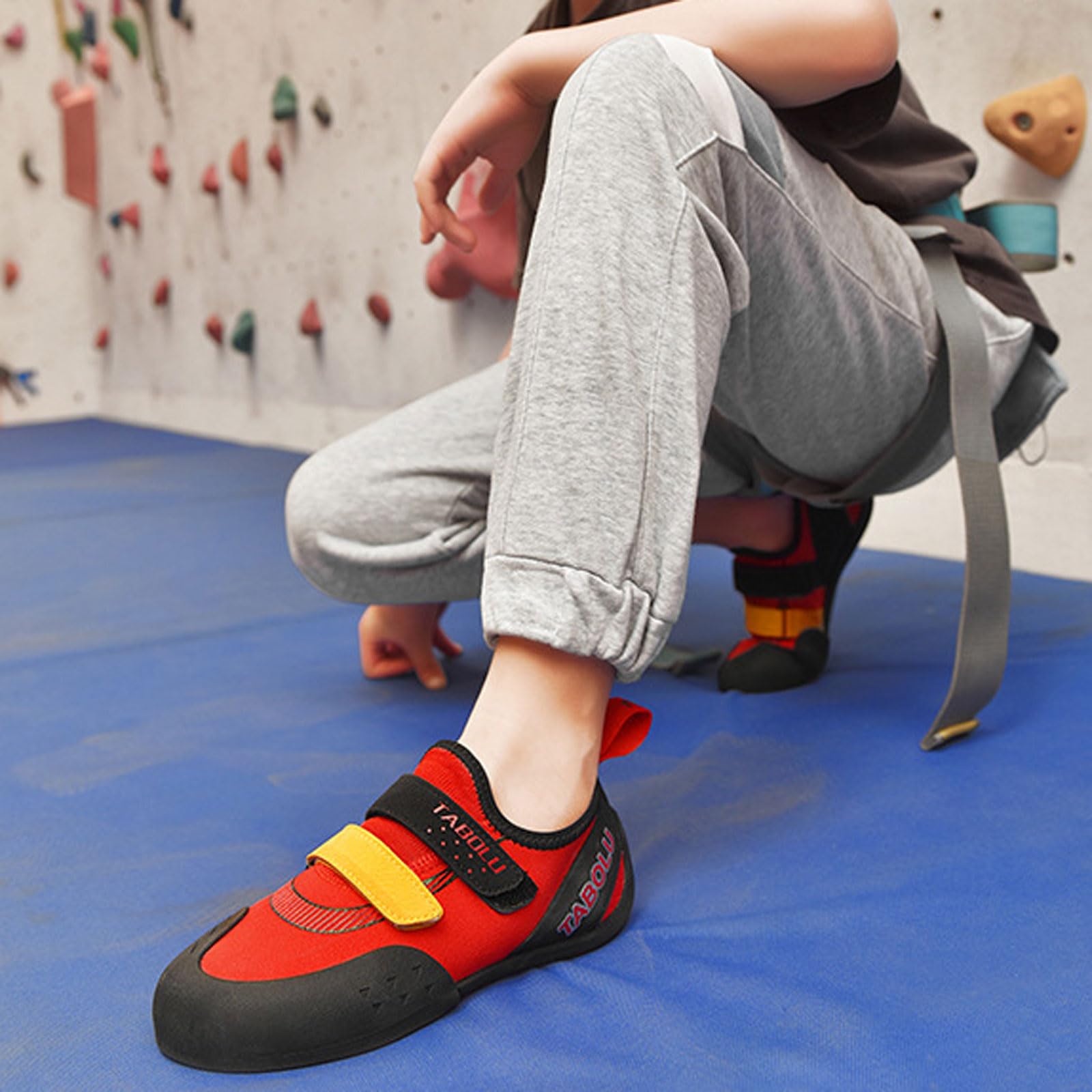 Scarpe da Arrampicata,Scarpette da Arrampicata,Scarpe da Arrampicata Gomma Antiscivolo Uomo,Scarpe Arrampicata Bambino,Traspirante,Comode,per l'Arrampicata Indoor e Outdoor