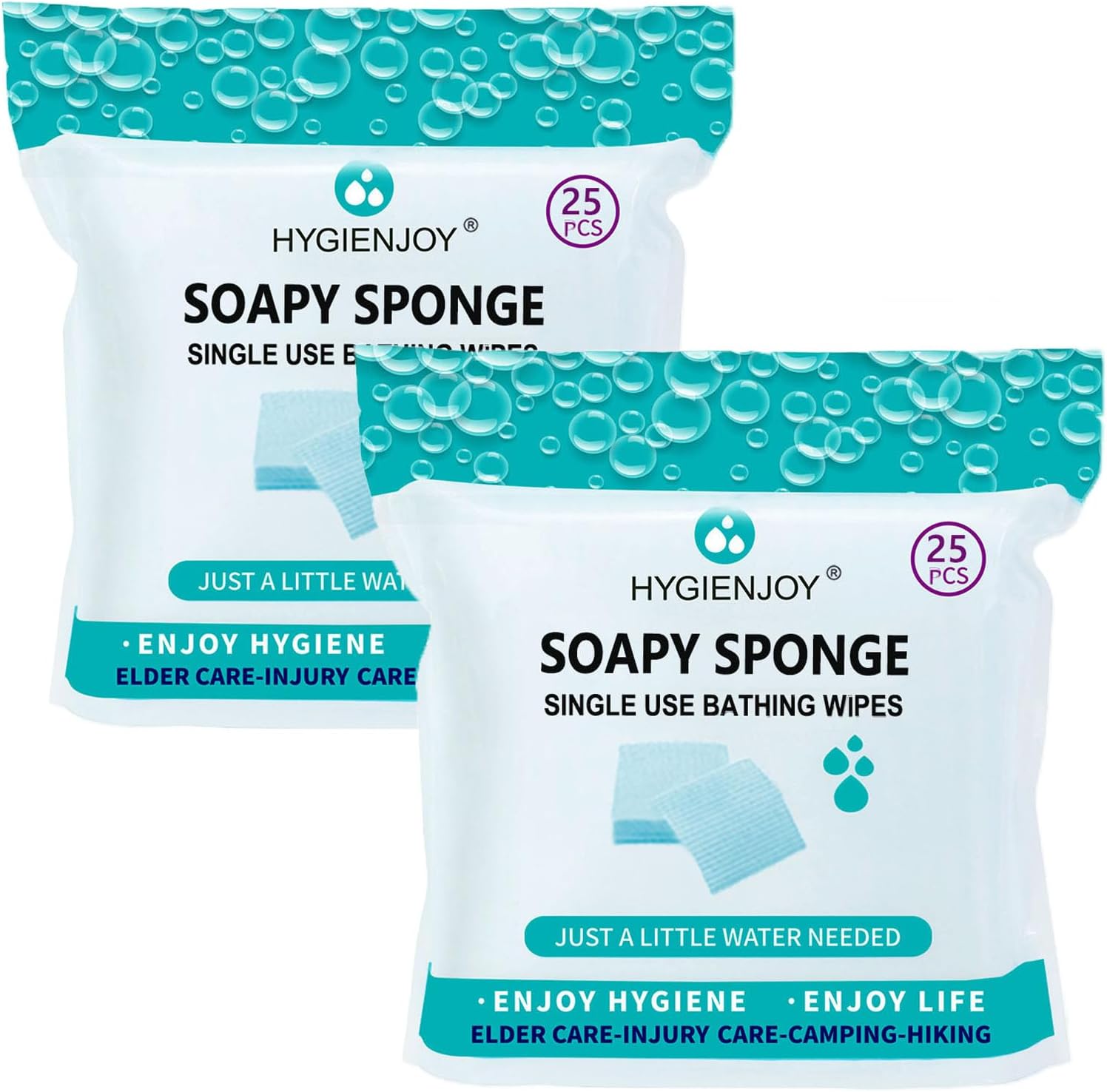 HYGIENJOY--Rinse Free Bathing Wipes (50-counts) Body Wipes For Adults Bathing--Extra Thick,No Residue Shower Wipes for Adults no rinse,For the Elderly,For the Injured,For the Bedridden,Also For