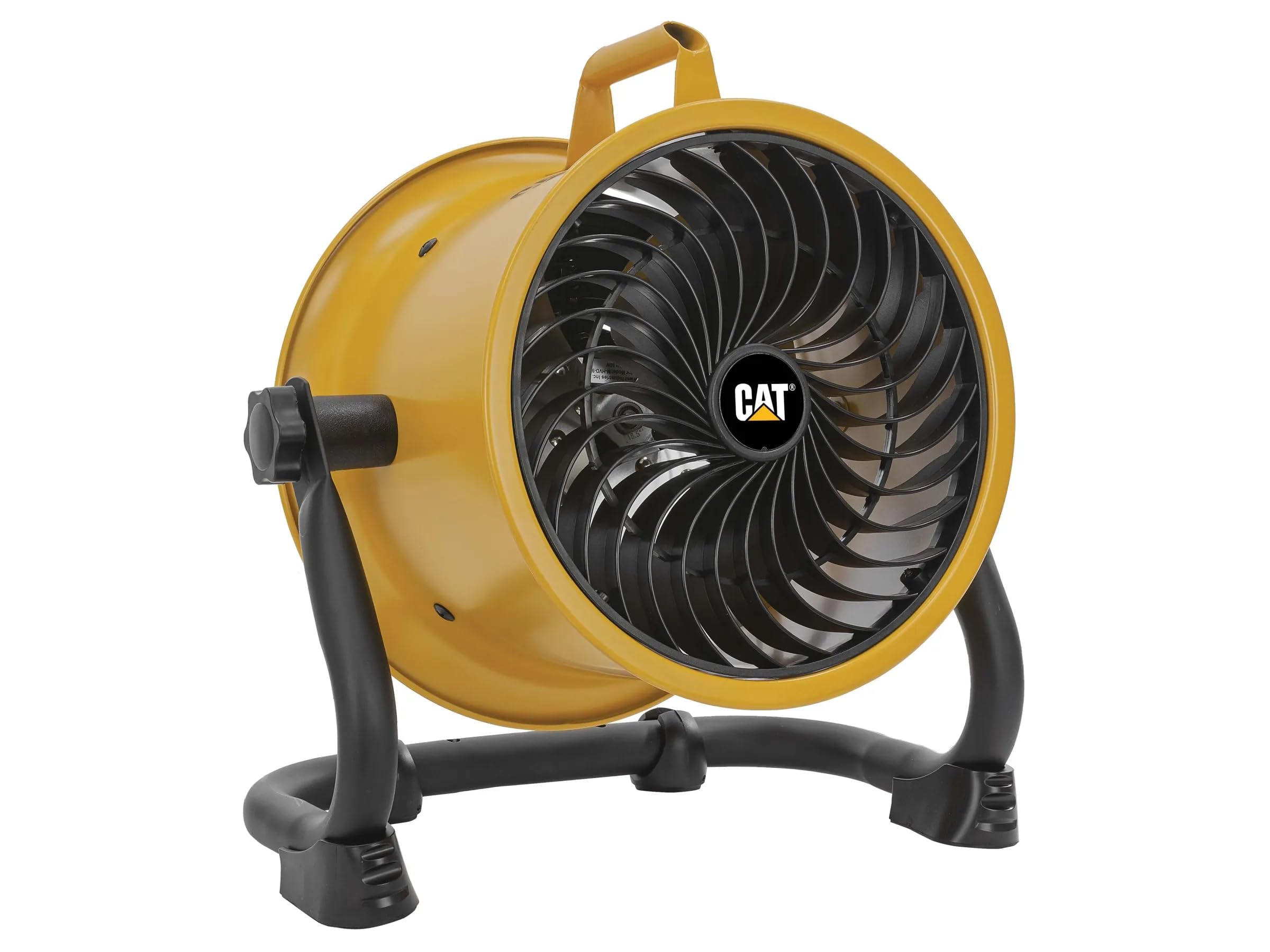 CAT Caterpillar HVD-9AC Ventilatore da Pavimento Industriale Ø23 cm 90W 4 Velocità Alta Velocità 27 m³/min Pale in Alluminio Orientabile Montaggio a Parete Compatto e Potente