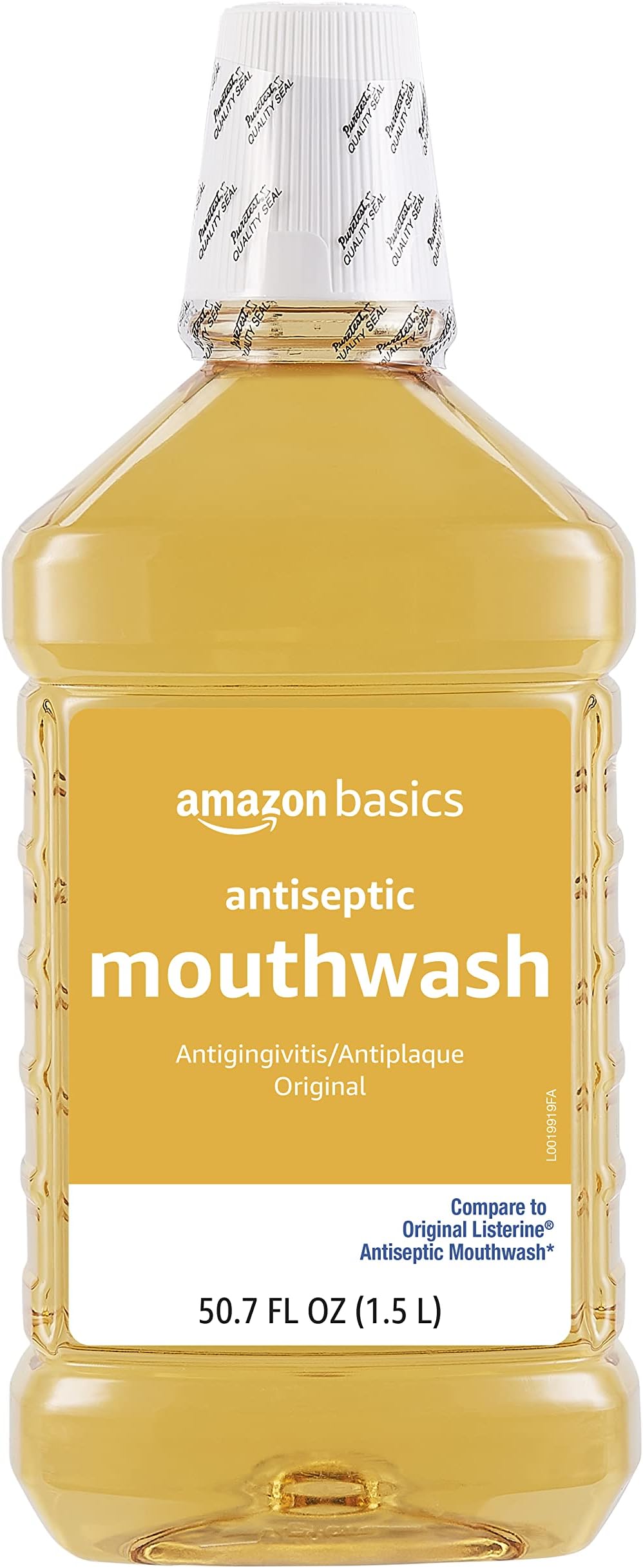 Antiseptic Mouthwash, Original Flavor, Fights Plaque and Gingivitis, 1.5 Liter, 50.7 ounce (Pack of 1) (Previously Solimo)