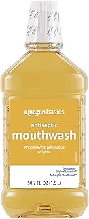 Amazon Basics Antiseptic Mouthwash, Original Flavor, 1.5 Liter, 50.7 ounce (Pack of 1) (Previously Solimo)