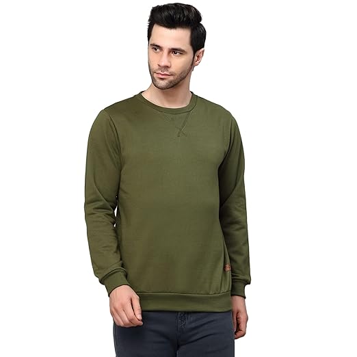Fleece Printed Round Neck Sweatshirt for Men | Full Sleeves Sweatshirt for Men | Casual Wear & Stylish Sweatshirts for Men