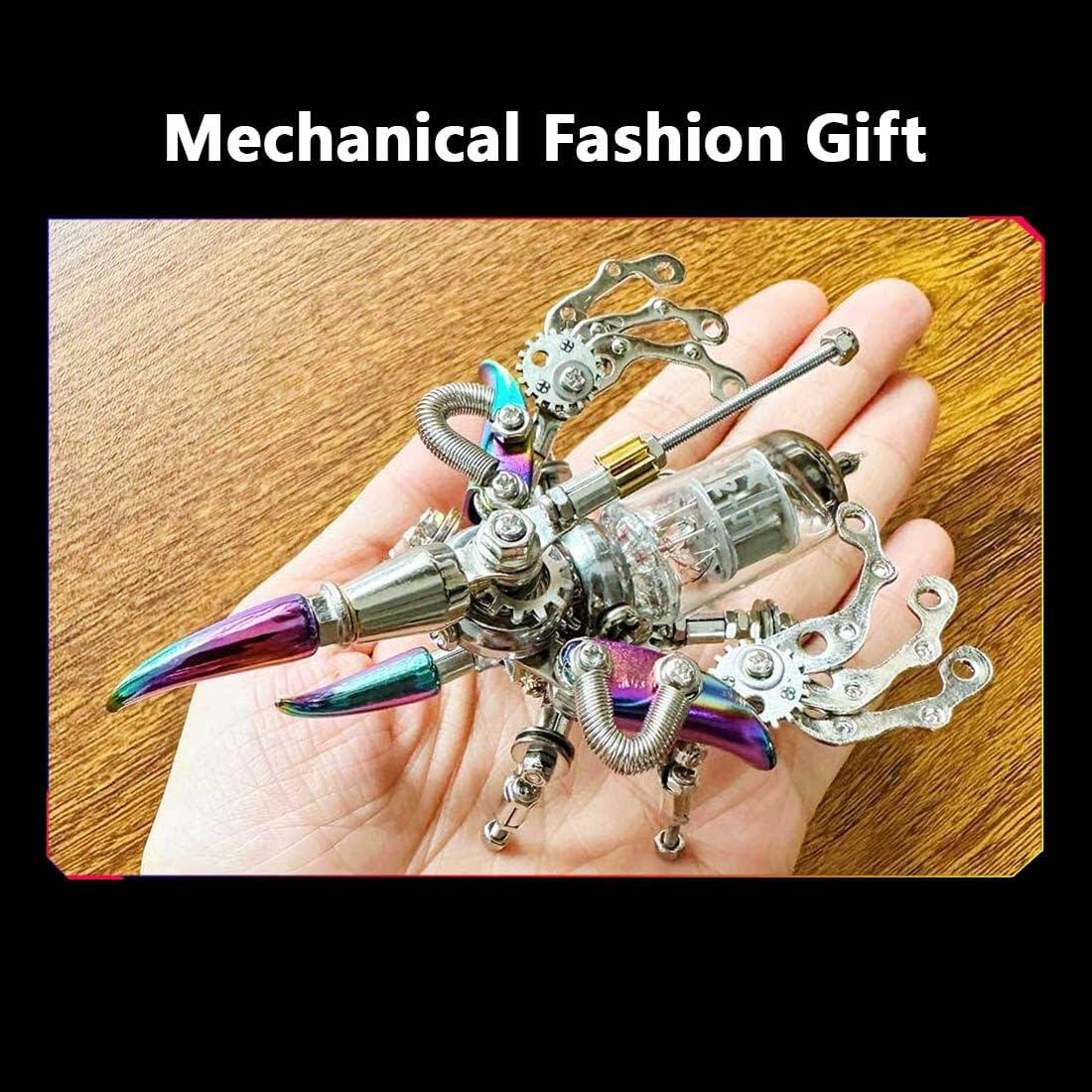 Mechanical Beetle 3D Metal Puzzle Kit | 200PCS Stainless Steel DIY Assembly Model with Electroplated Details | Colorful Insect Collectible for Home Display image 4