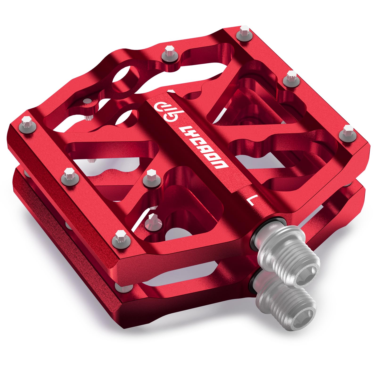 LYCAON Pedali per Bicicletta, Pedale per Bici Antiscivolo in Lega di alluminio CNC, CR-MO & Cuscinetti Pedali per BMX MTB Road Strada Mountain 9/16 Pollici