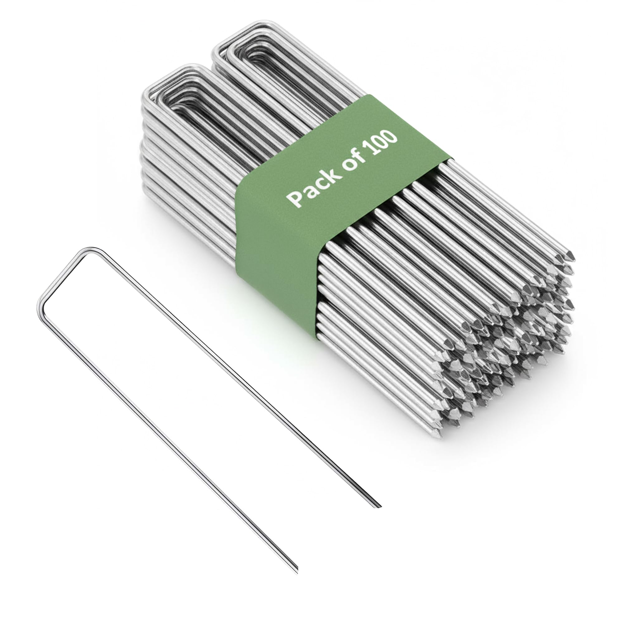GARDENIX Weed Control Ground Pegs, Pack of 100, Perfect for Garden Fleece, Tent or as Ground Anchor, Garden Ground Anchor as Weed Films, Pegs for Camping, Lawn Grid, Ground Spikes