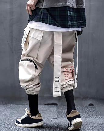 Niepce Inc Men's Japanese Streetwear Techwear Cargo Pants with Design | Cosplay, Everyday Wear, Gift for Boyfriend or Son