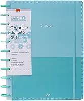 BRW Caderno Disco Universitário Turquesa Resiliense 80 Folhas