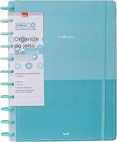 BRW Caderno Disco Universitário Turquesa Resiliense 80 Folhas