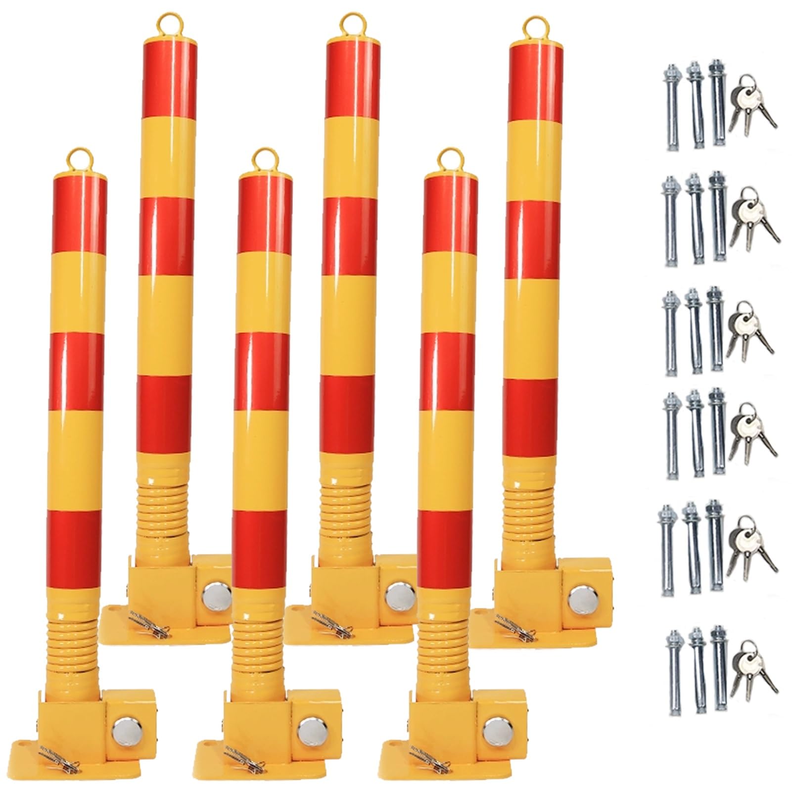 DUANHOZ Security Bollard - Reflective Barrier for Driveway and Private Parking Protection