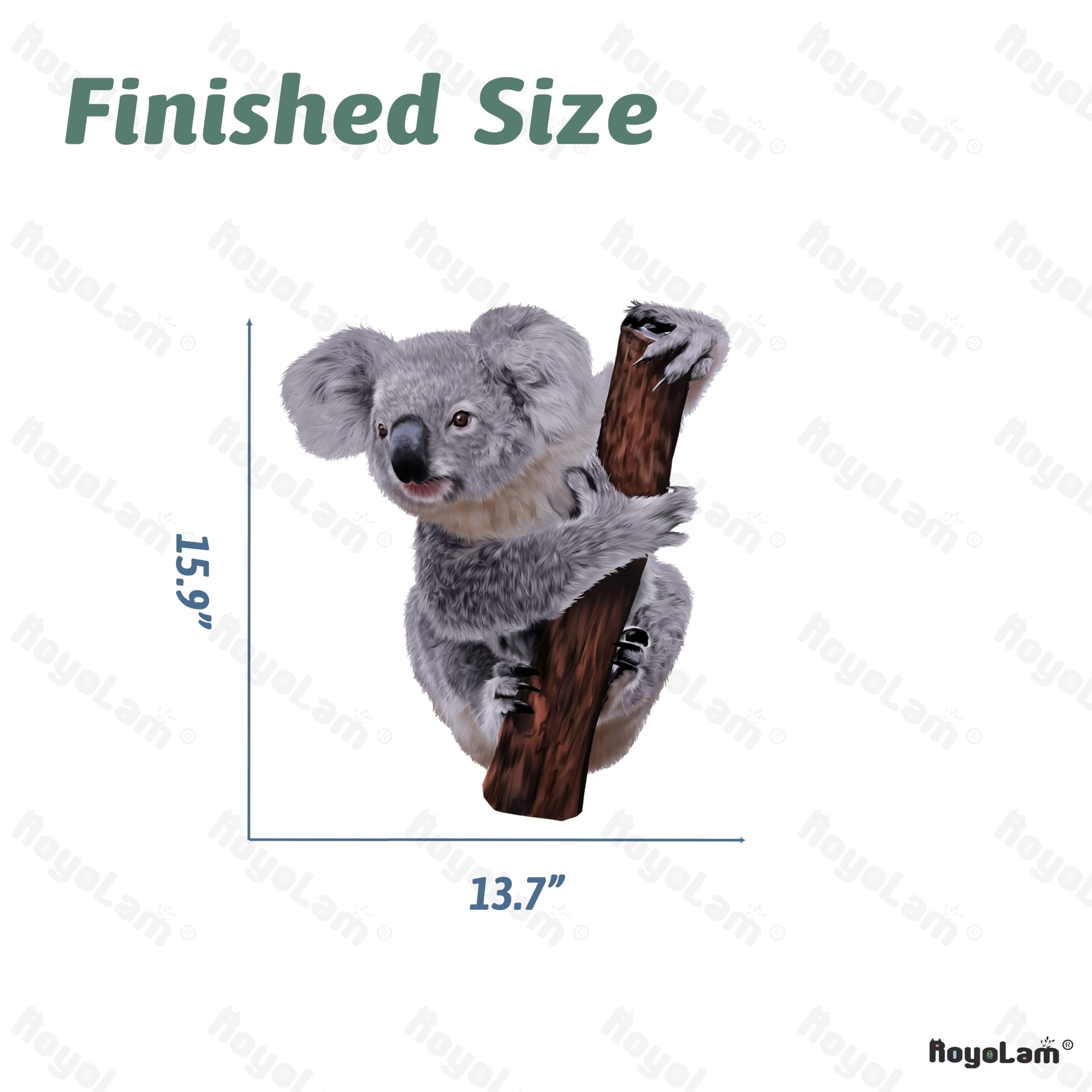 Lifelike Koala On Tree Wall Decal - Removable Nursery Animal Sticker - View #8