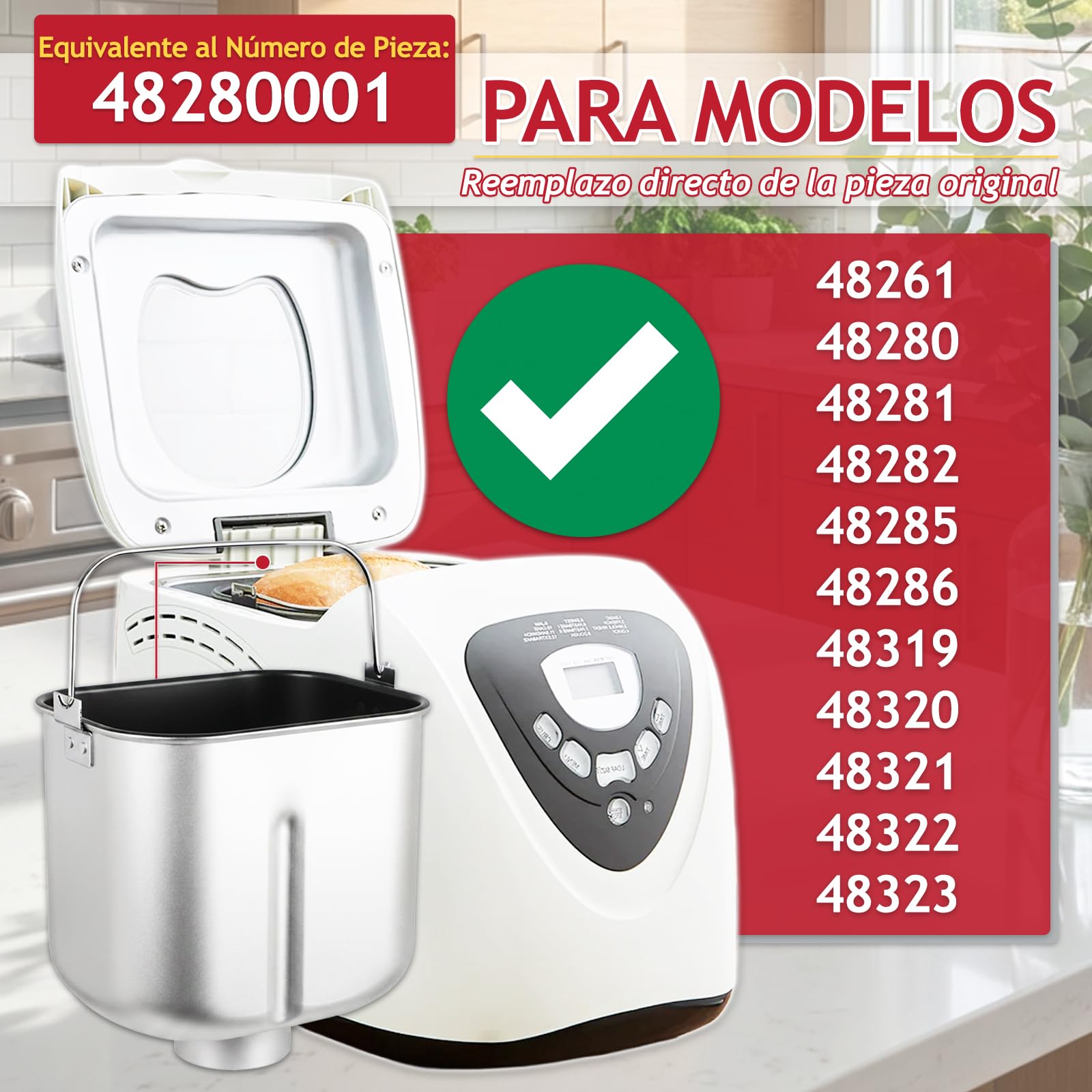 SPARES2GO Bandeja para Hornear + Brazo de Amasado para Morphy Richards Panificadora 48319, 48320 y 48321